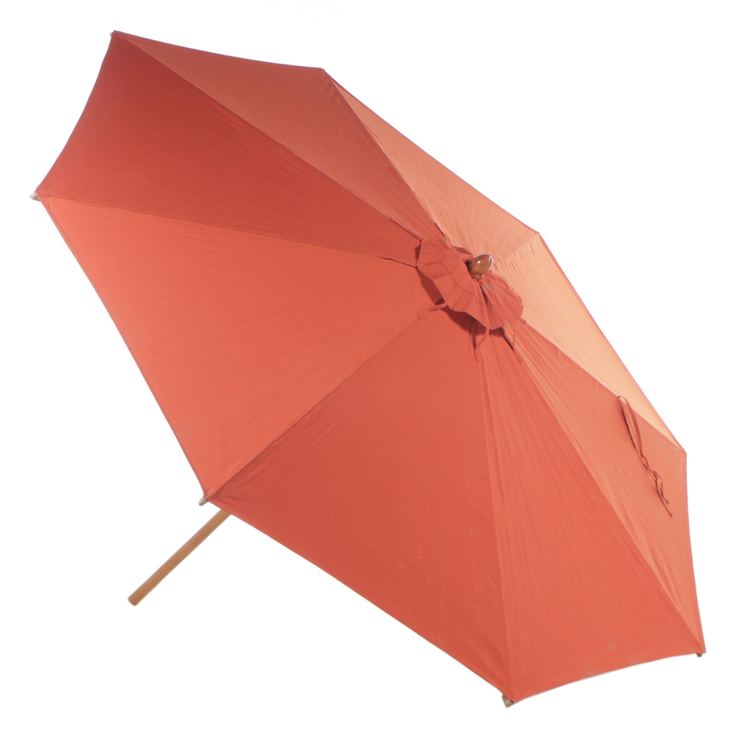 Country Casual Teak and Canvas Patio Umbrella EBTH