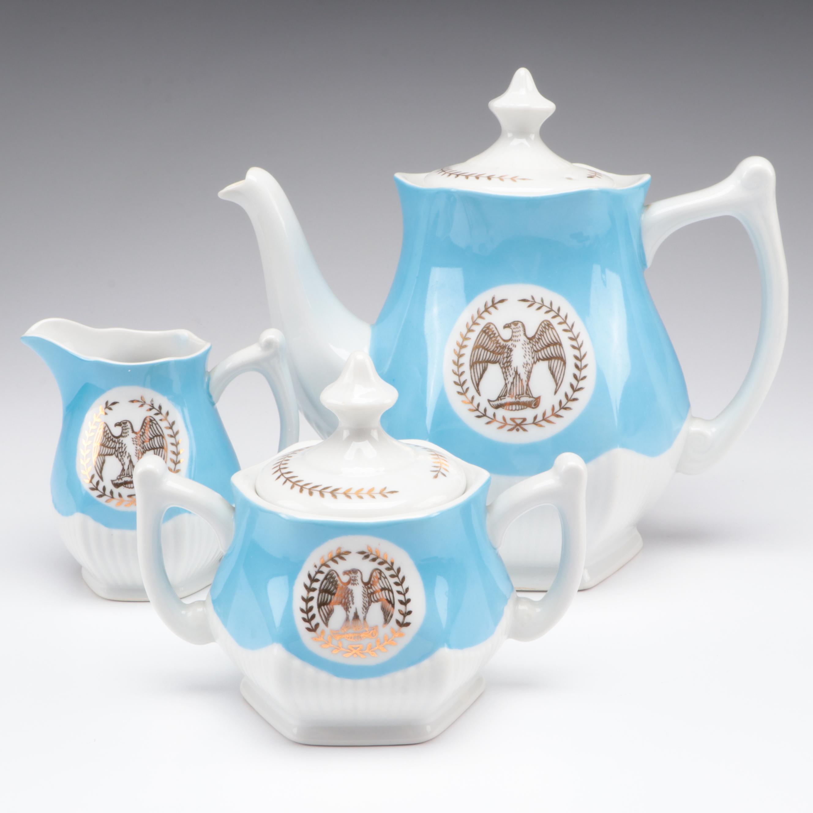 Embassy China Tea Set with Dartmouth Pottery Souvenir Cream and Sugar