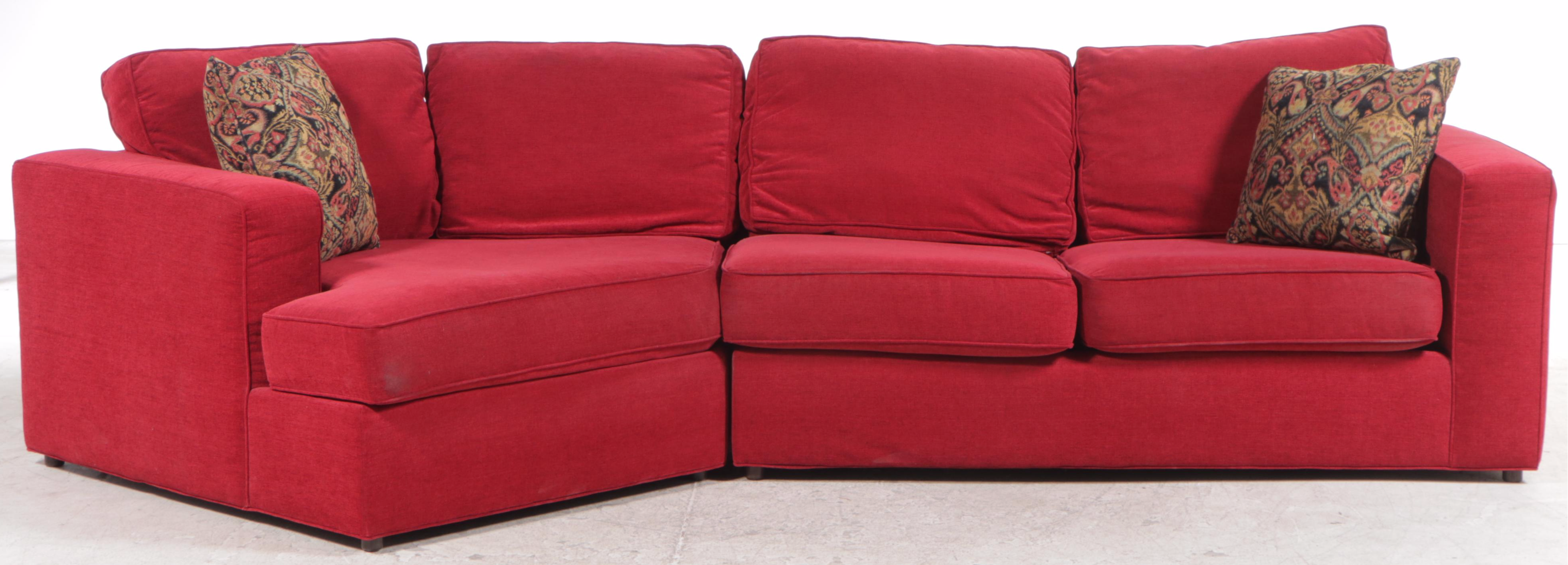 TwoPiece Norwalk Furniture CustomUpholstered Sectional Sofa and Ottoman EBTH