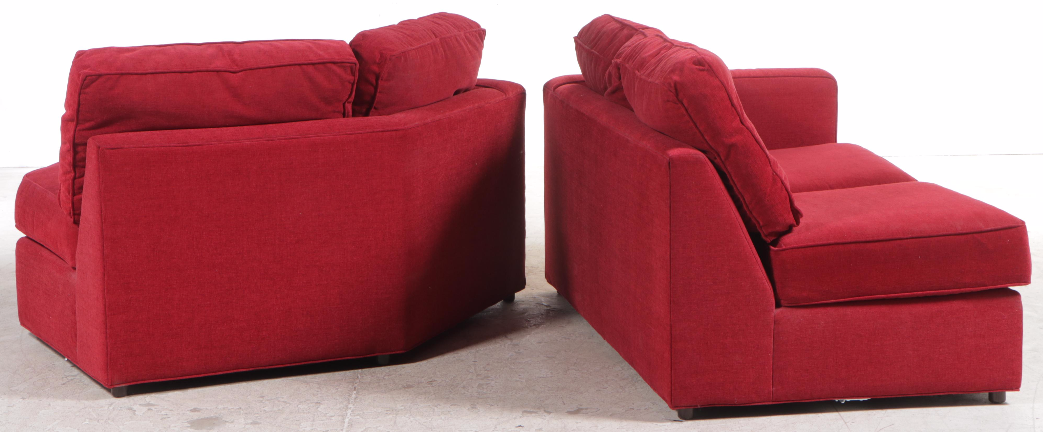 TwoPiece Norwalk Furniture CustomUpholstered Sectional Sofa and Ottoman EBTH