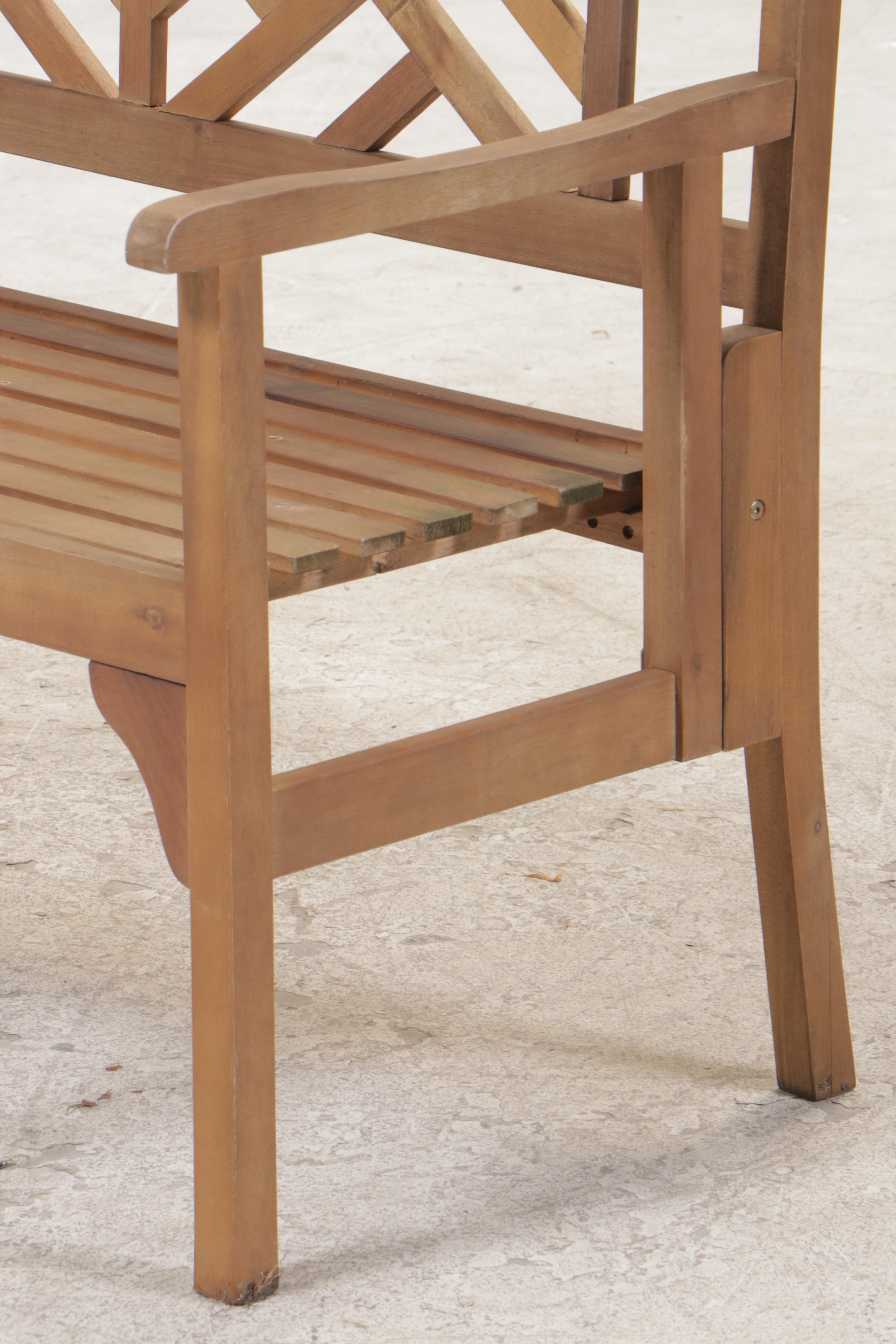 Slatted Hardwood Folding Garden Bench EBTH