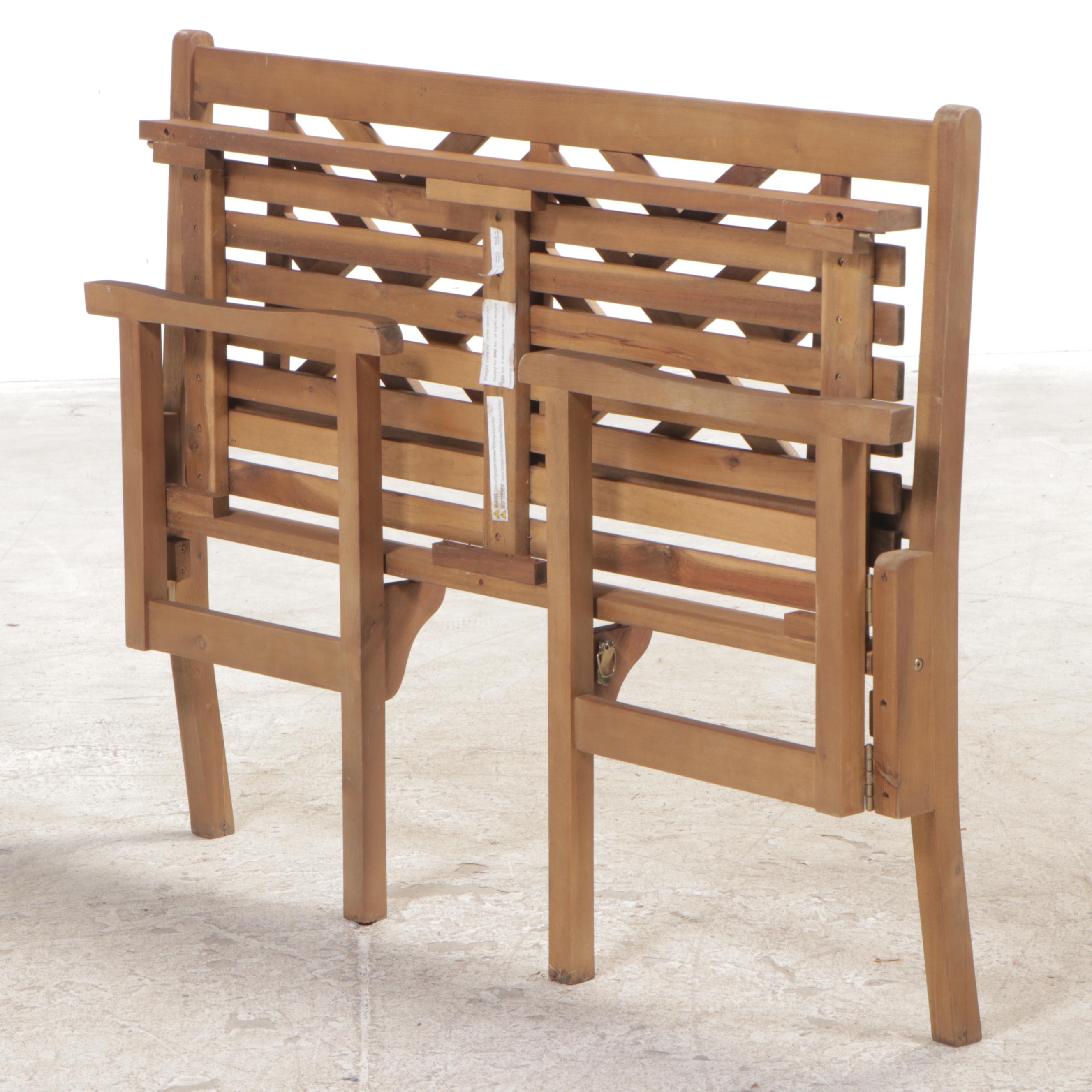Slatted Hardwood Folding Garden Bench EBTH