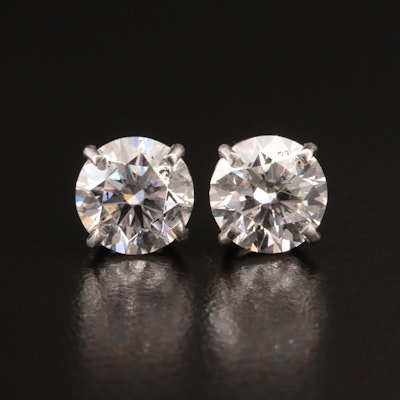 Platinum 5.05 CTW Lab Grown Diamond Stud Earrings with IGI Reports