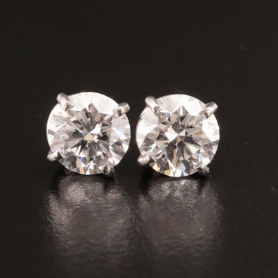 Platinum 3.06 CTW Lab Grown Diamond Stud Earrings with IGI Reports