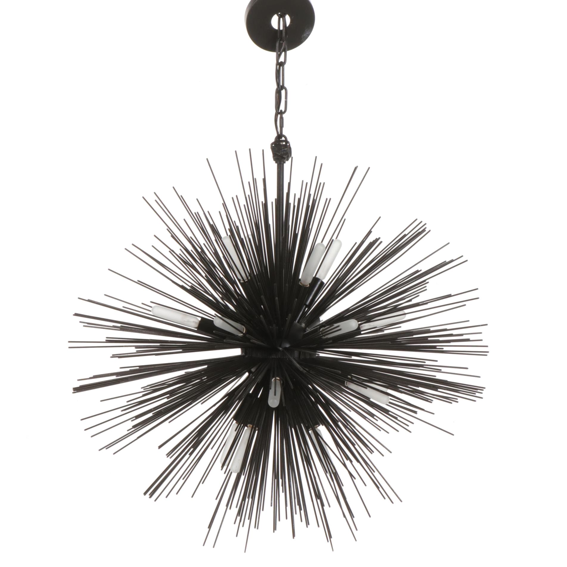 Visual Comfort "Strada" Sputnik Style Chandelier in Aged Iron Finish | EBTH