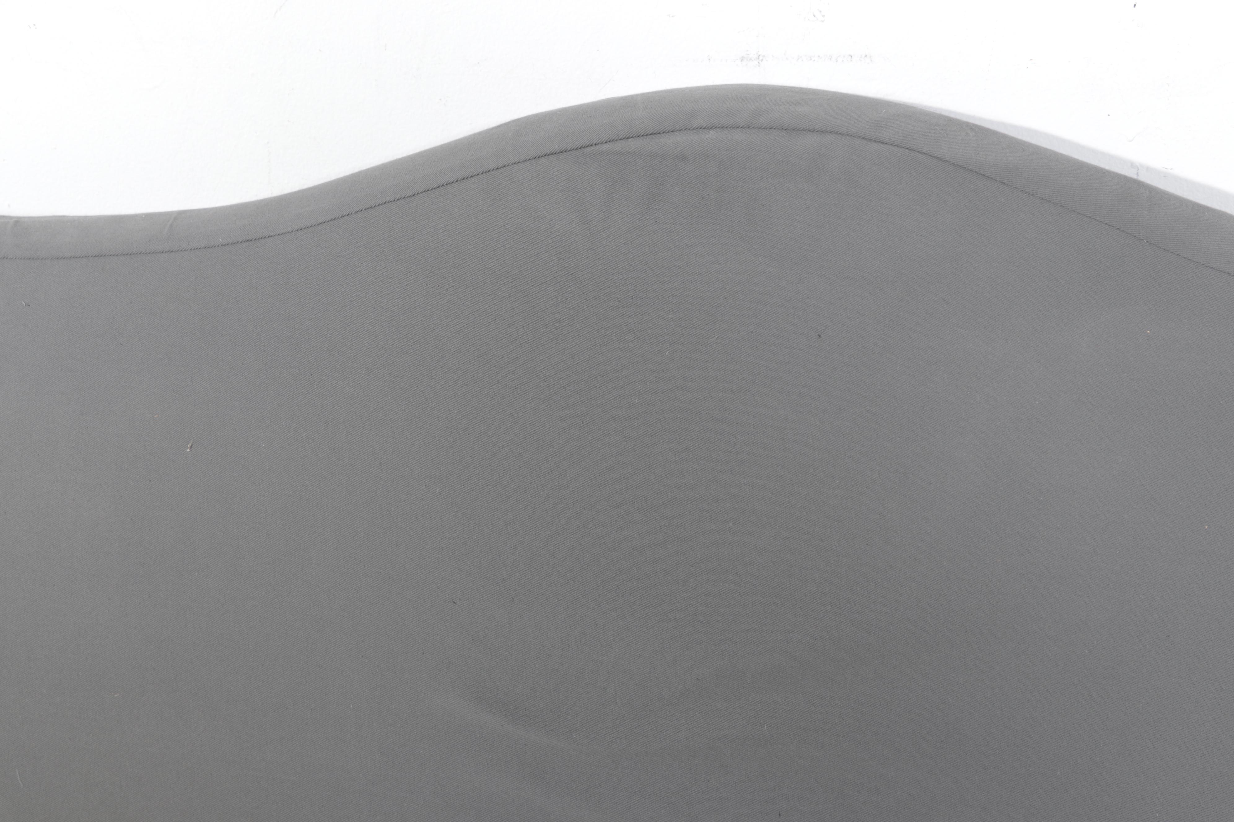 Black Metal and Gray Slipcover Upholstered King Size Headboard EBTH