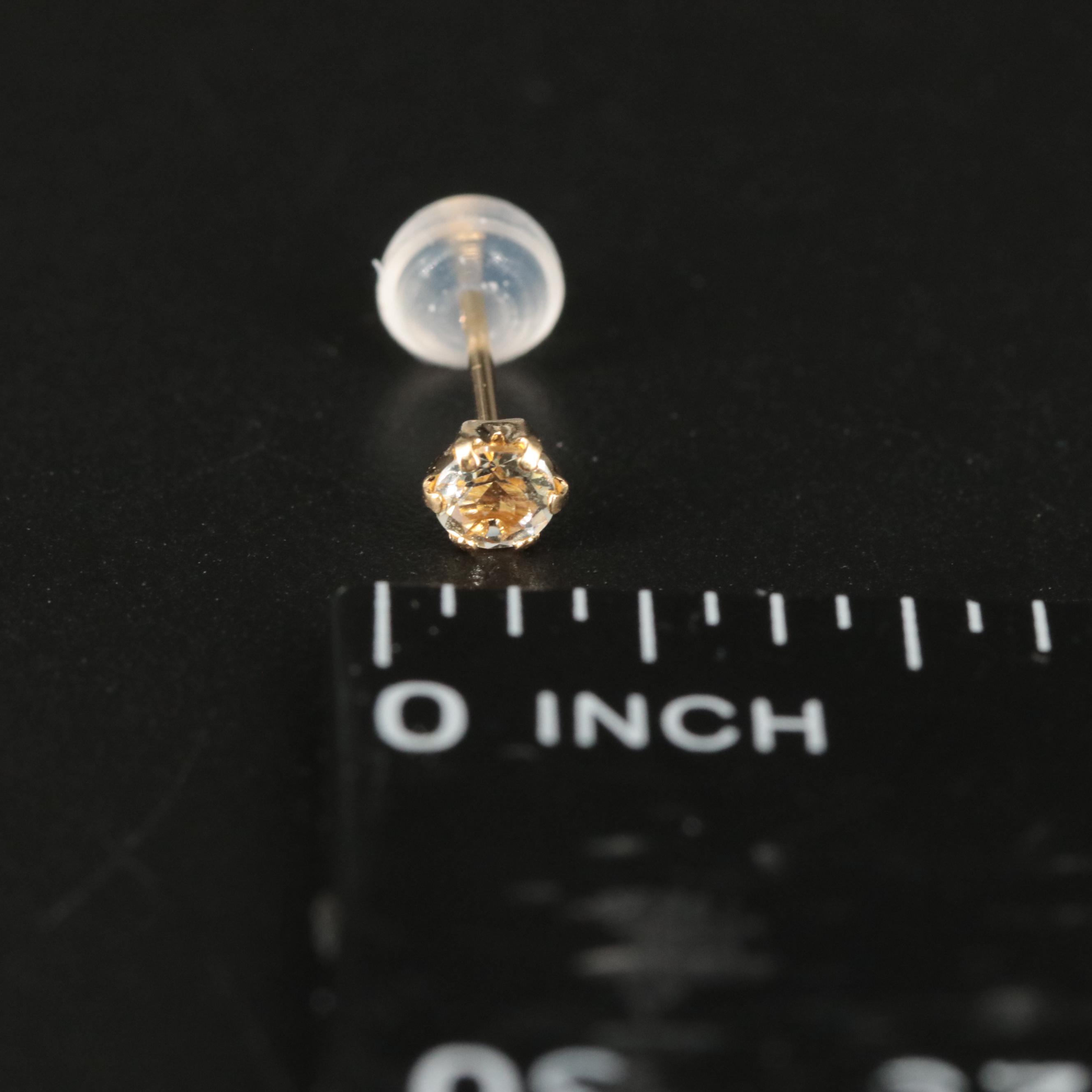 18K Green Beryl Stud Earrings EBTH