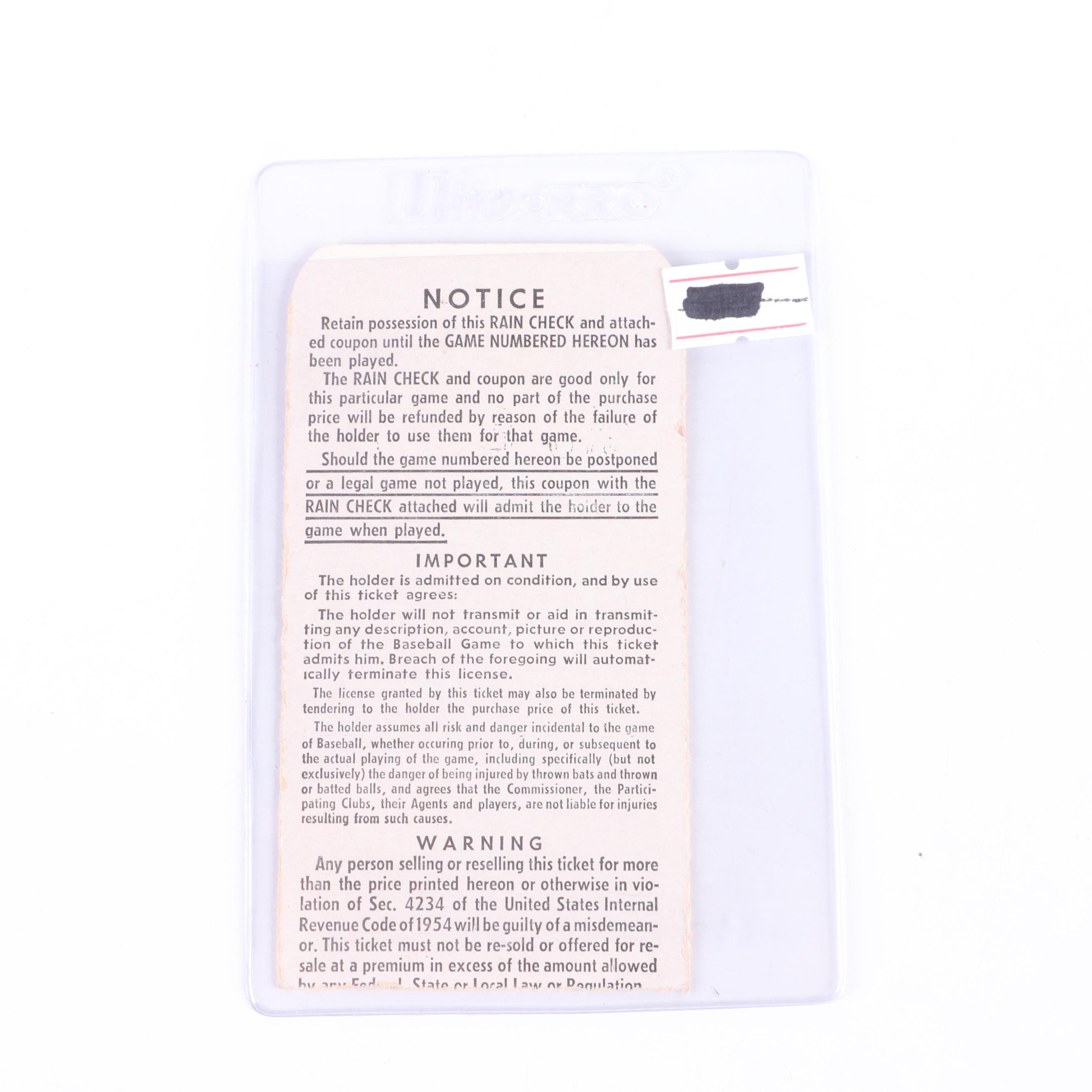 1961 MLB World Series Cincinnati Reds vs. New York Yankees Game 4