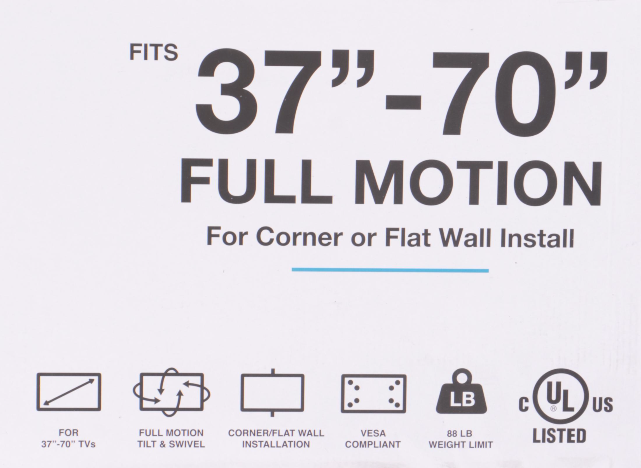 Core Innovations Full Motion TV Mount for Corner or Flat Wall Install