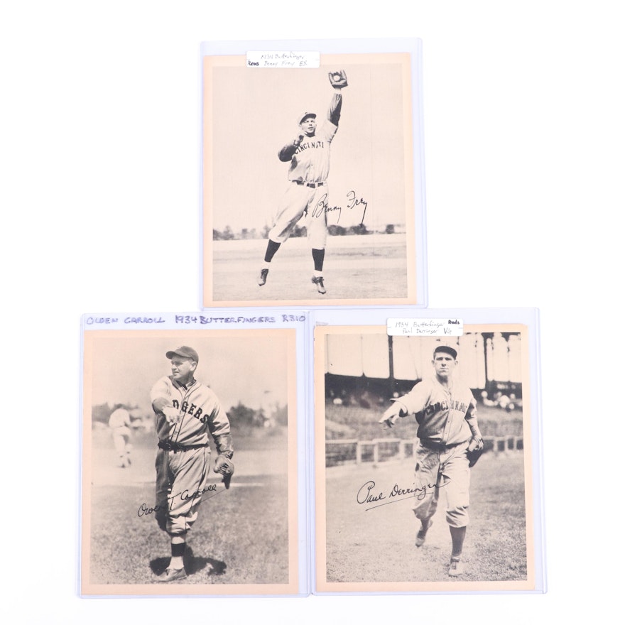 1934 R310 Butterfinger Cincinnati Reds Baseball Cards Including Frey, Derringer