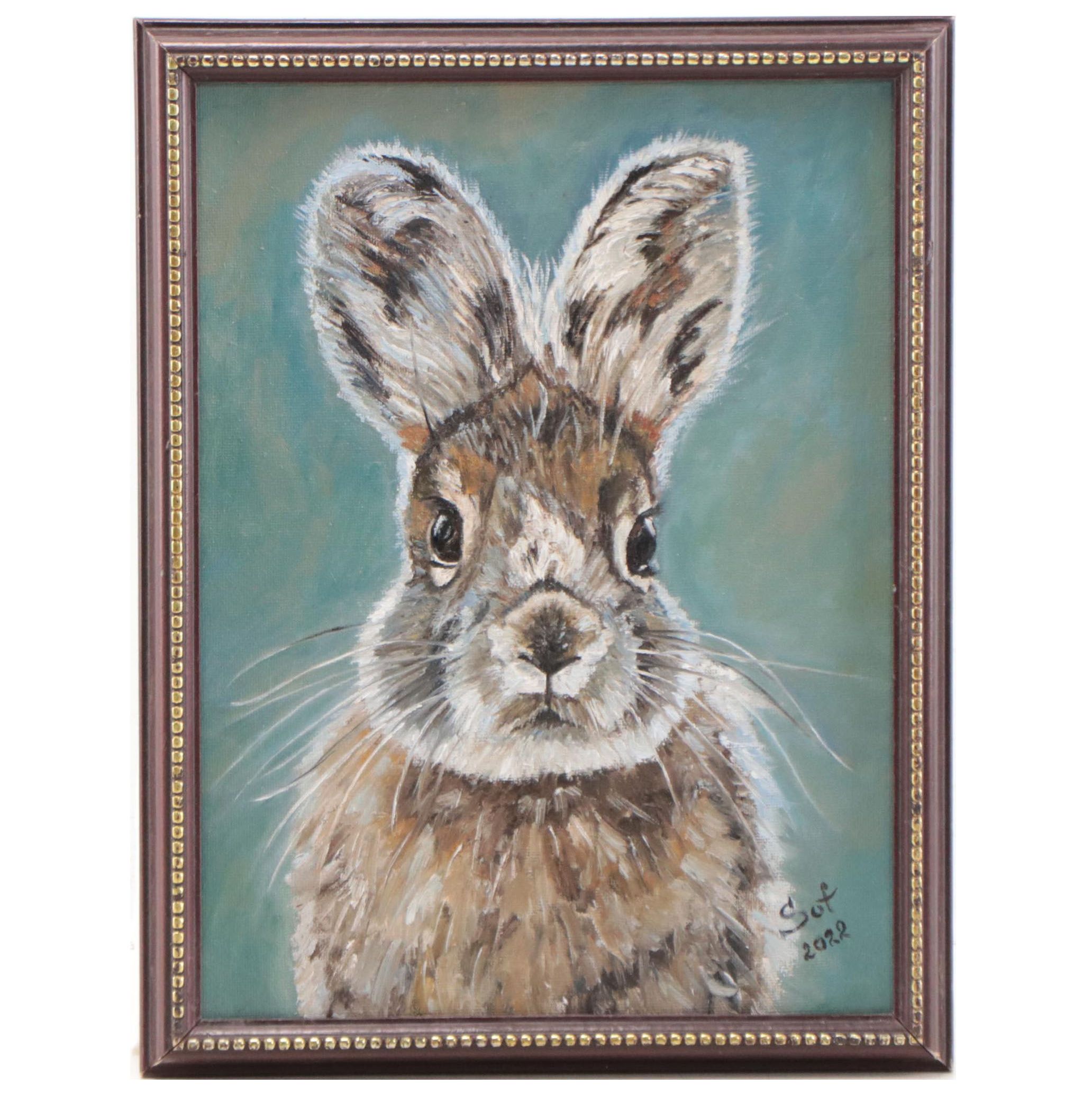 Sophie Simon Oil Painting of Rabbit, 2022 | EBTH