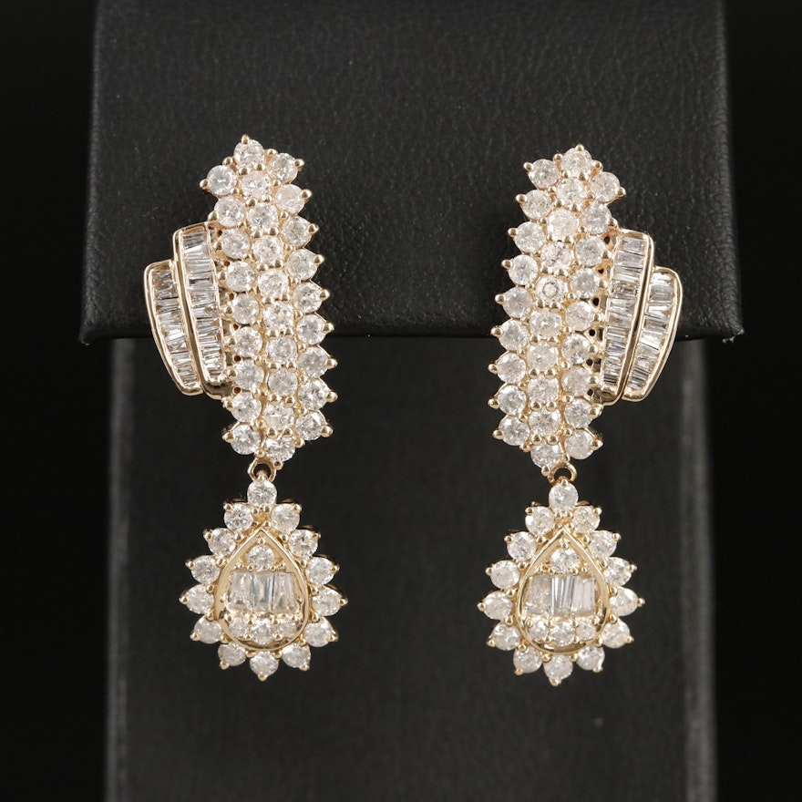 14K 2.53 CTW Diamond Pendant Earrings