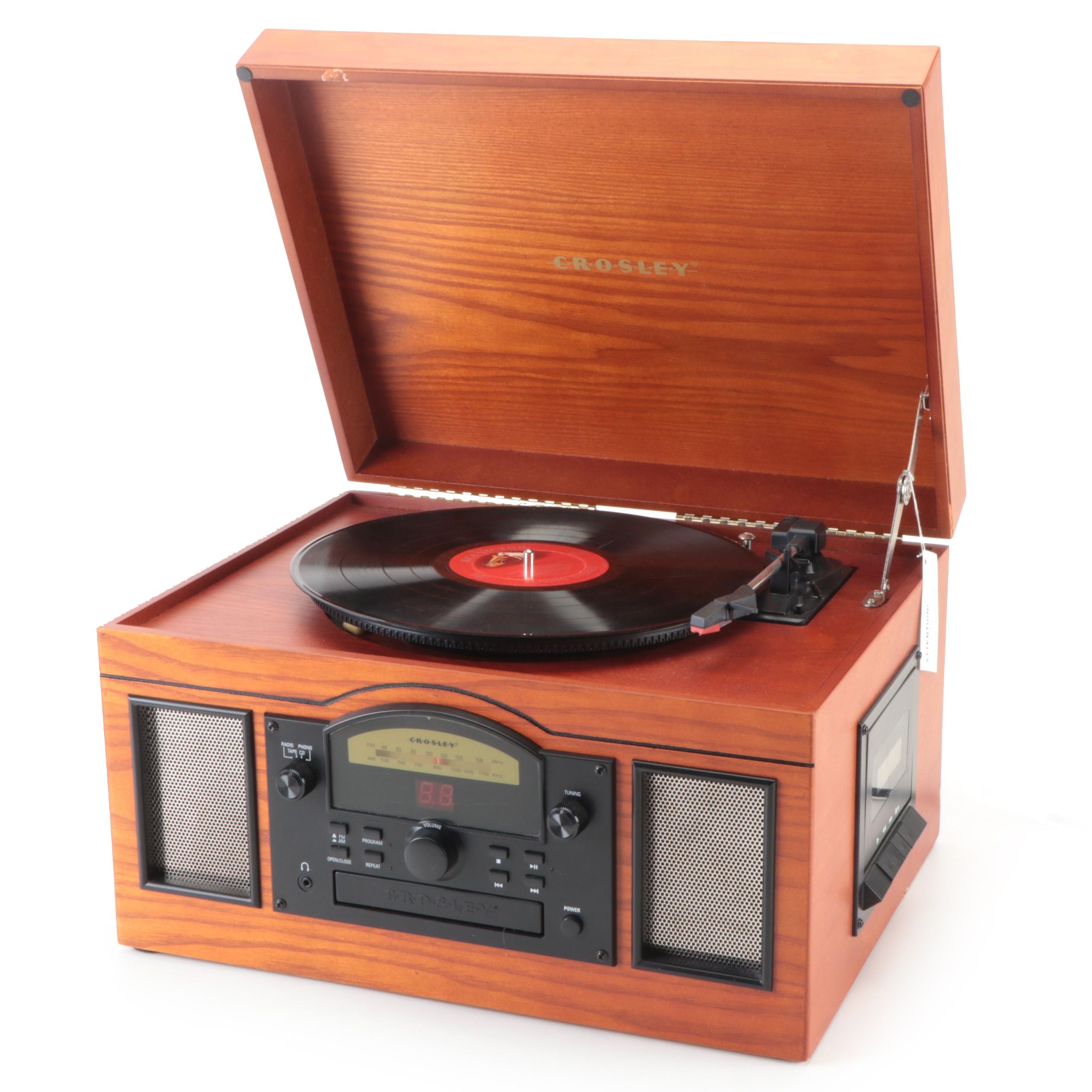 Crosley CR6001A Turntable with AM/FM Radio, CD, and Tape Player | EBTH