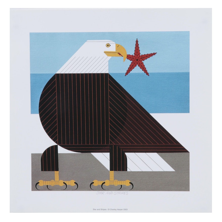 Offset Lithograph After Charley Harper "Star and Stripes," circa 2003
