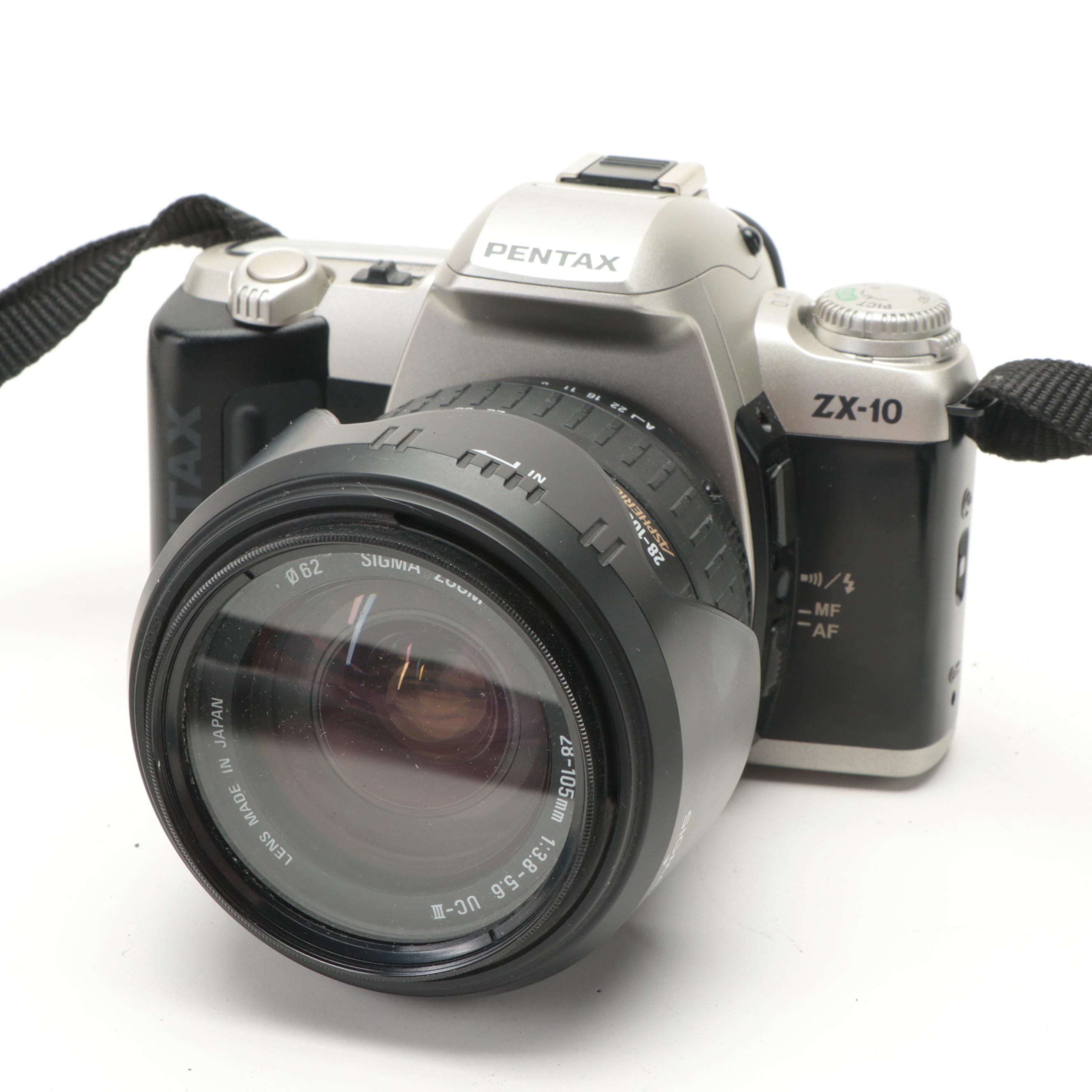 Pentax ZX10 and Vivitar V50 SLR 35mm Cameras with Sigma