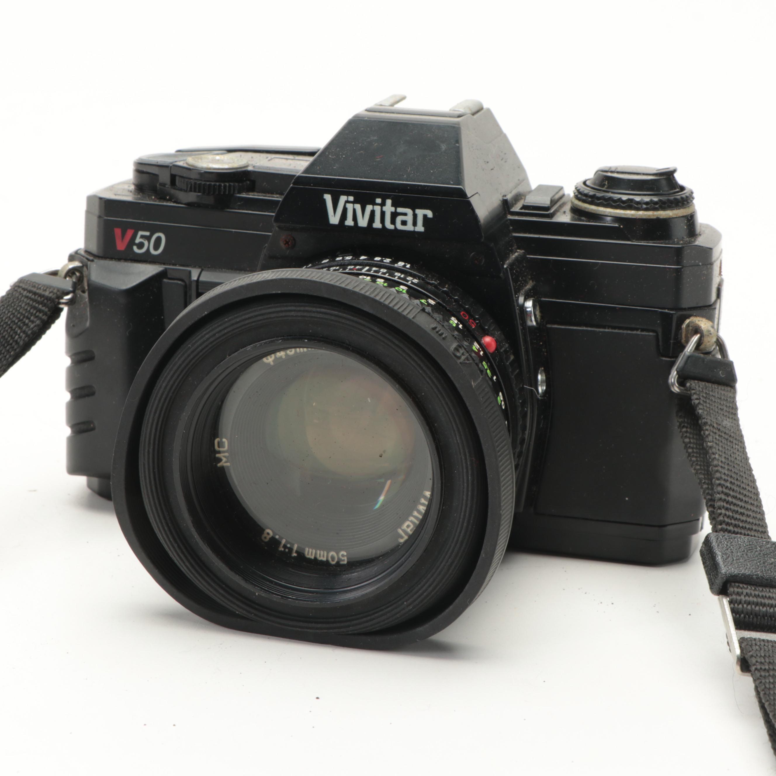 Pentax ZX10 and Vivitar V50 SLR 35mm Cameras with Sigma