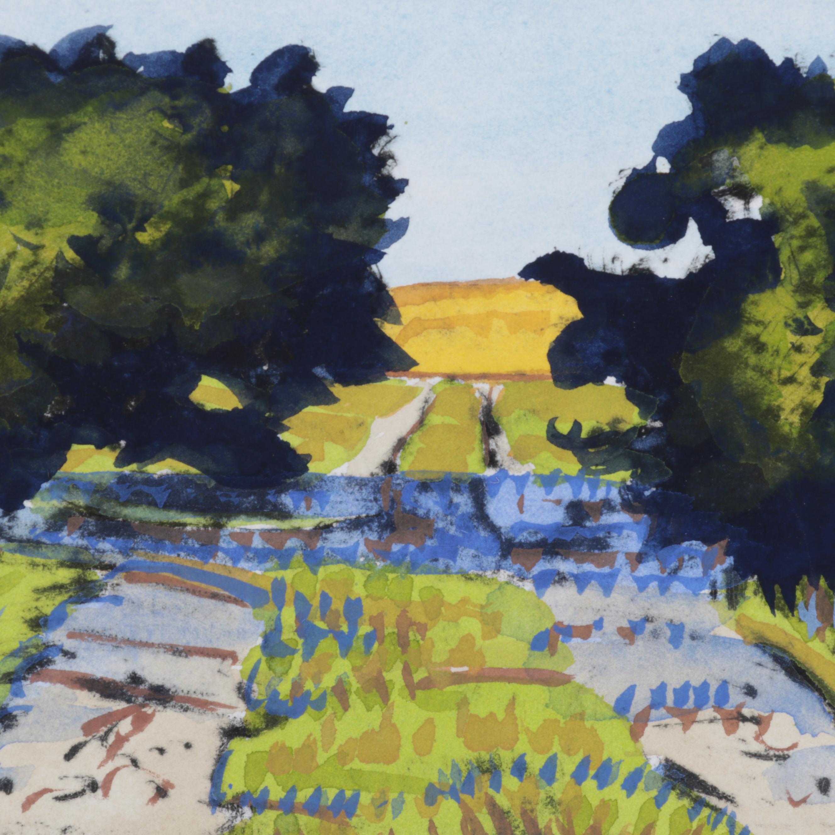 Brian Hoxha HandPainted Etching "Afternoon Walk," 21st Century EBTH