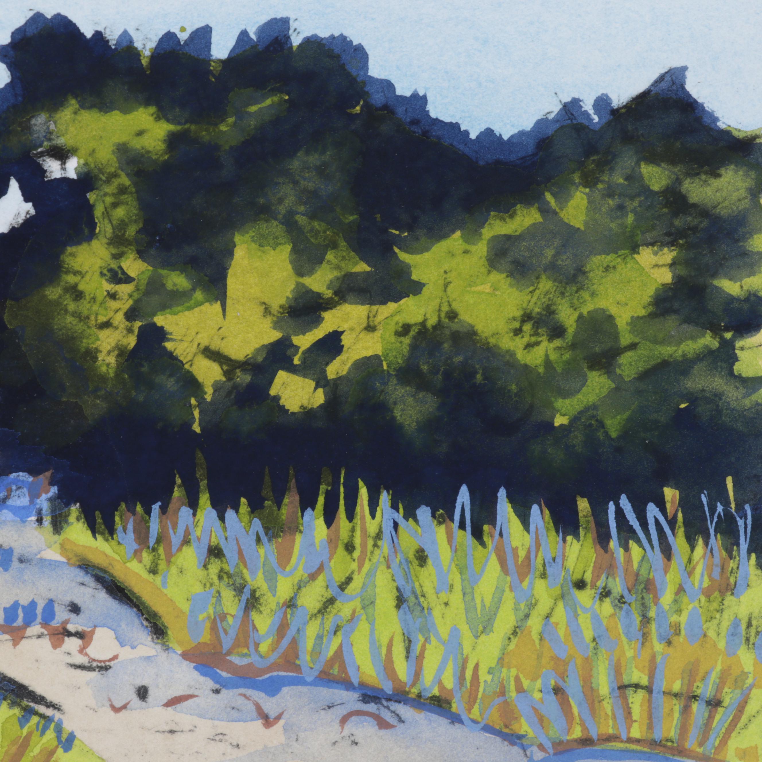 Brian Hoxha HandPainted Etching "Afternoon Walk," 21st Century EBTH