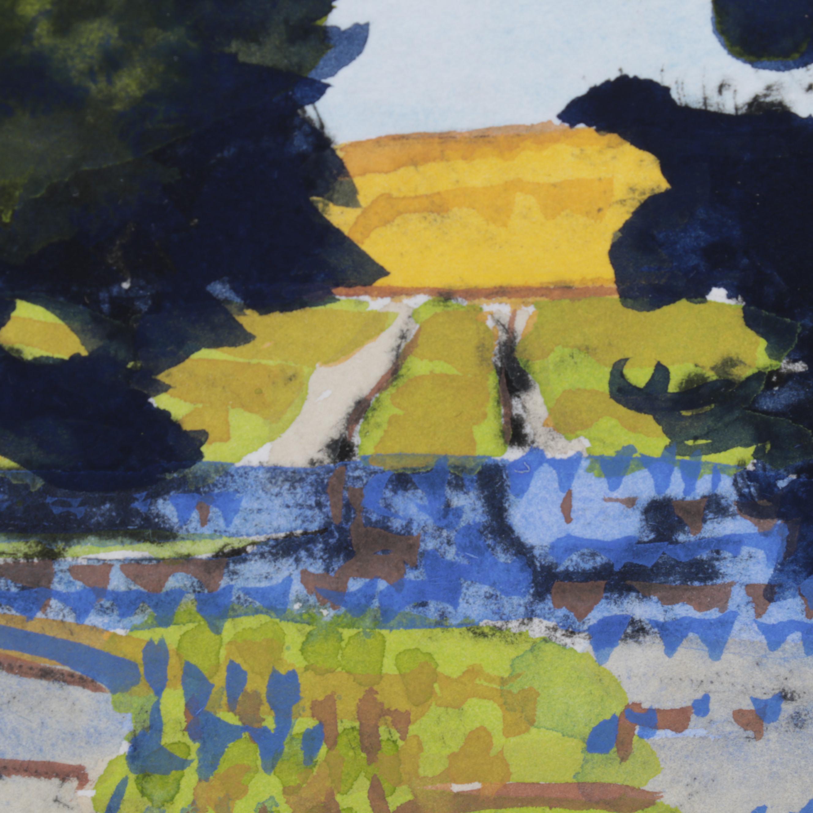 Brian Hoxha HandPainted Etching "Afternoon Walk," 21st Century EBTH