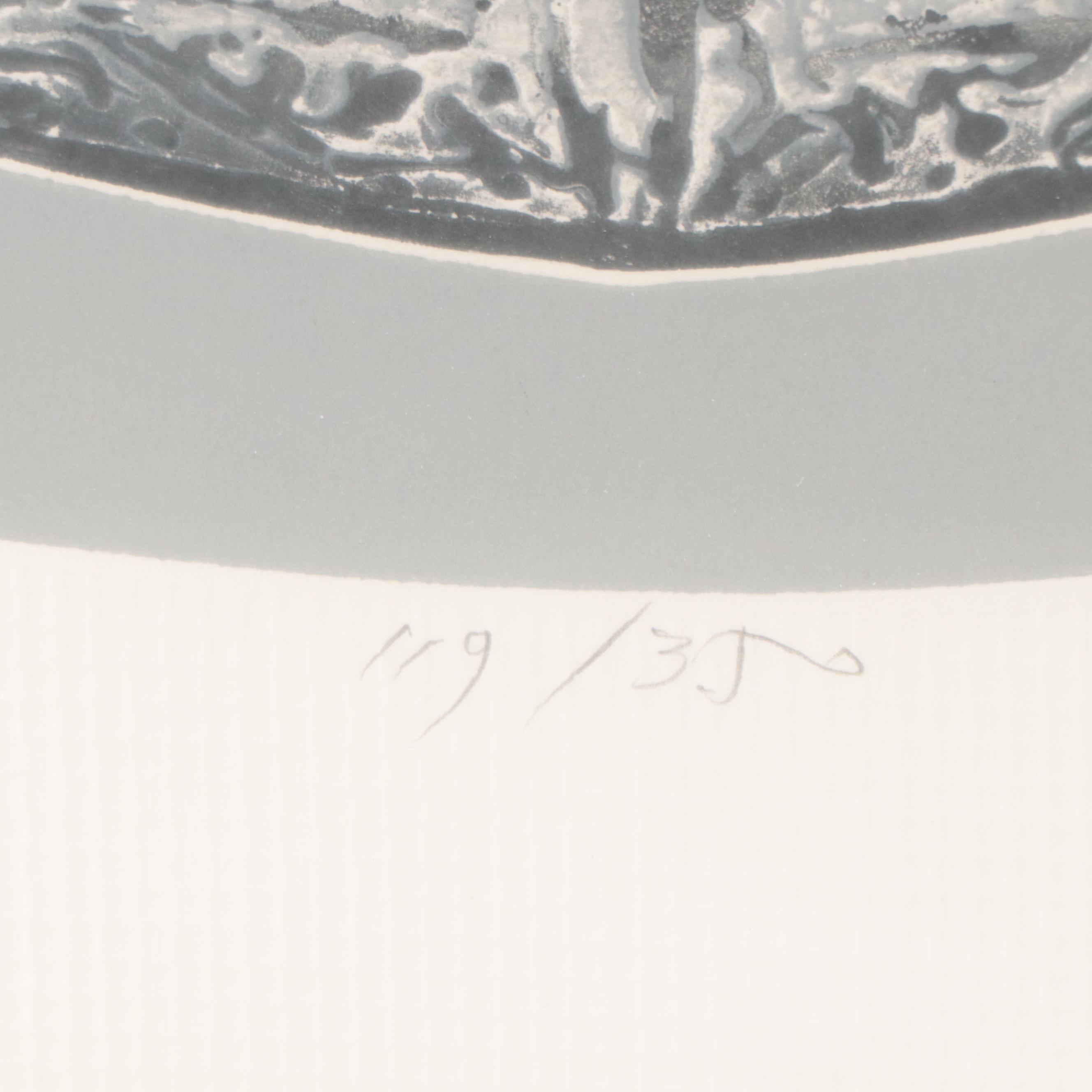Embossed Etchings of Vases Including "Ming," 1989 EBTH
