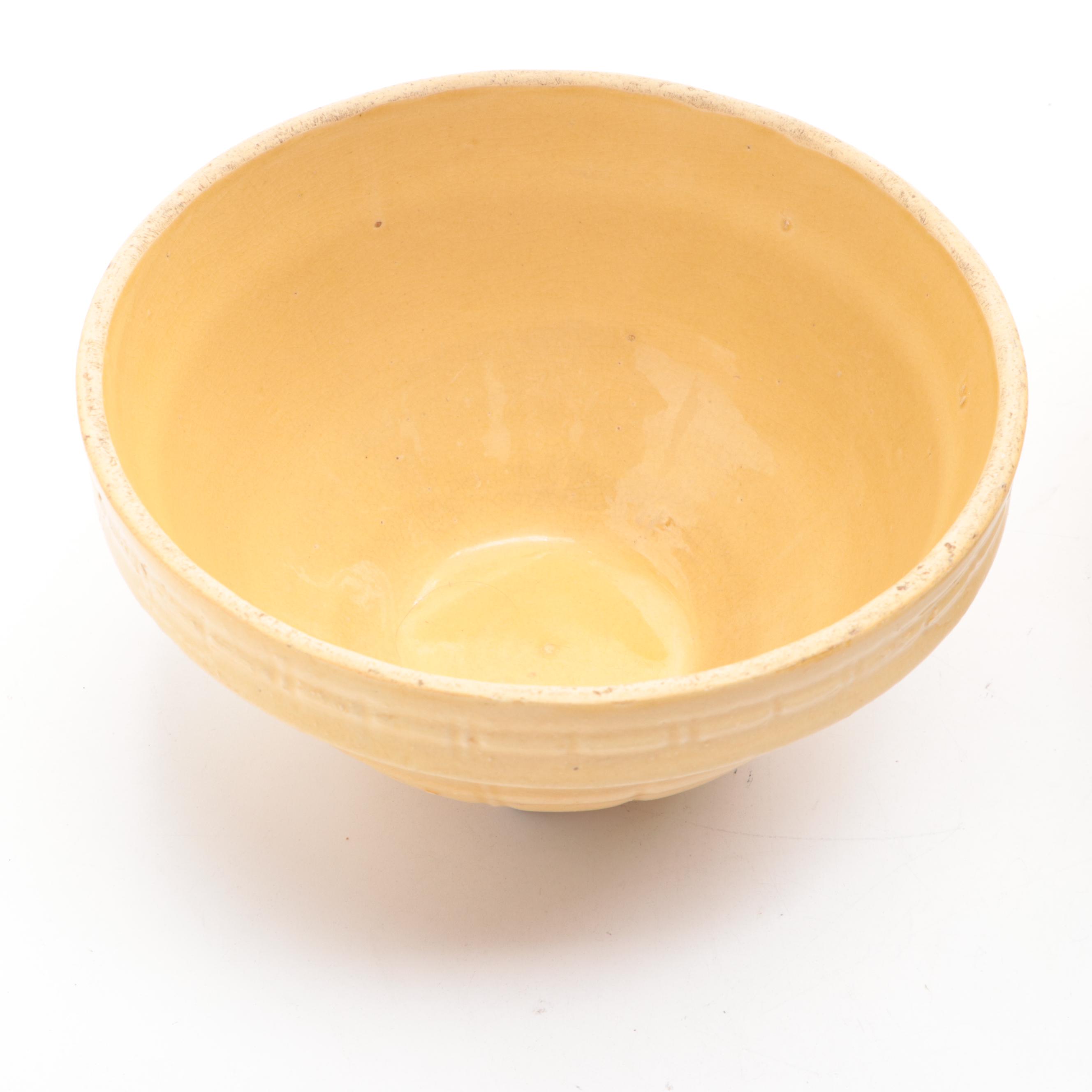 McCoy Pottery Window Pane Yellow Ware Mixing Bowls, Mid20th Century EBTH