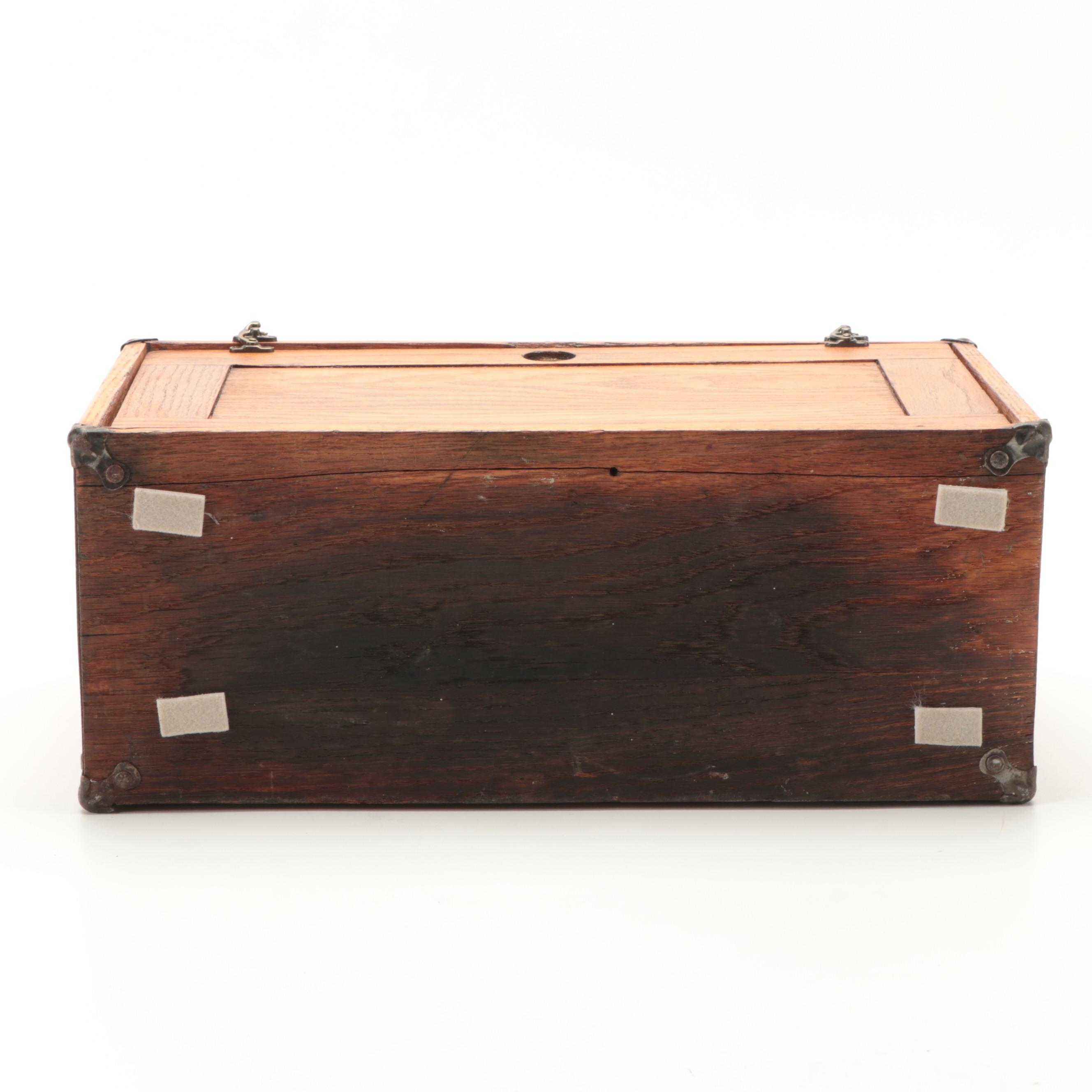 Inset Panel Oak Machinists Toolbox, Mid20th Century EBTH