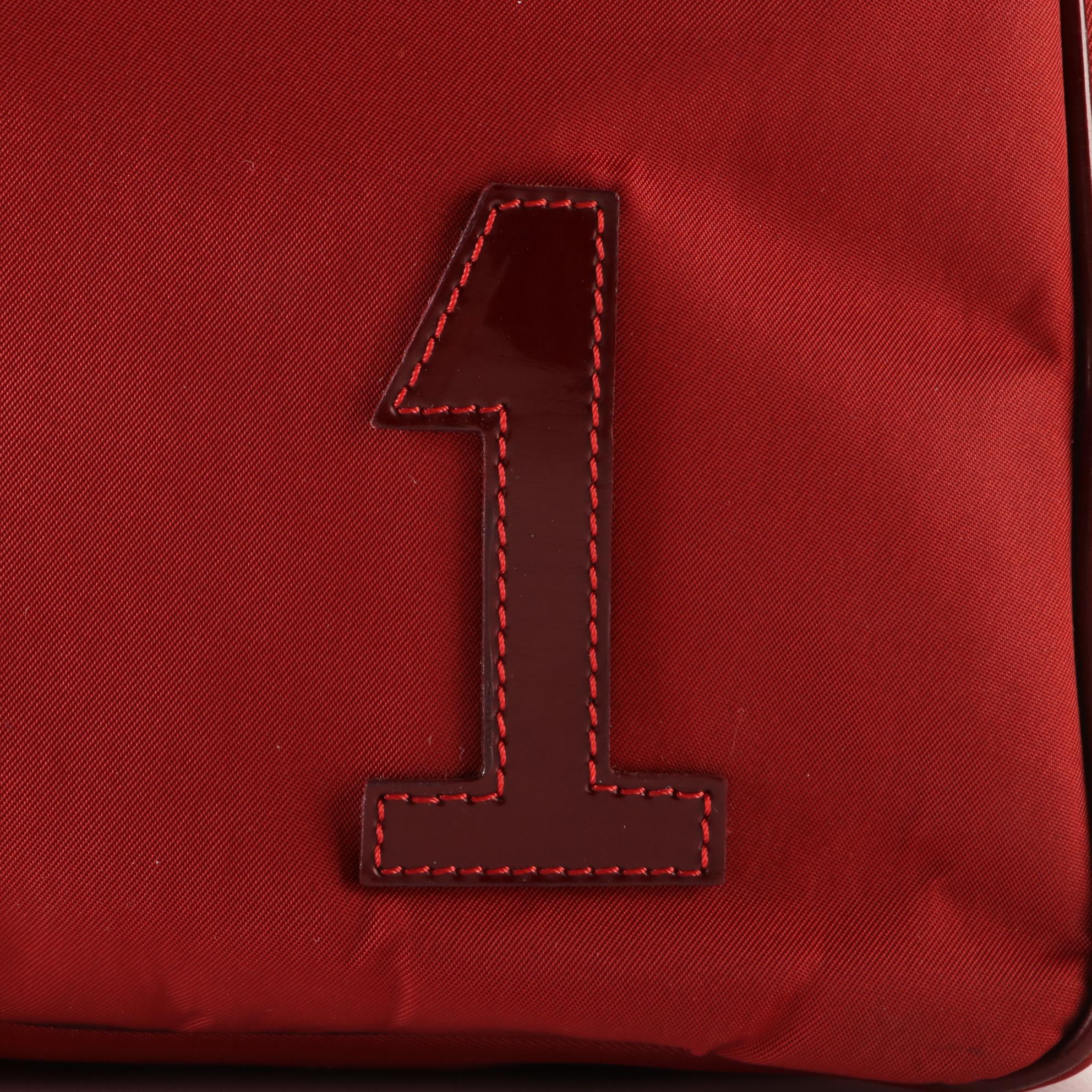 Christian Dior Crossbody Bag in Red Nylon and Patent Leather Trim EBTH