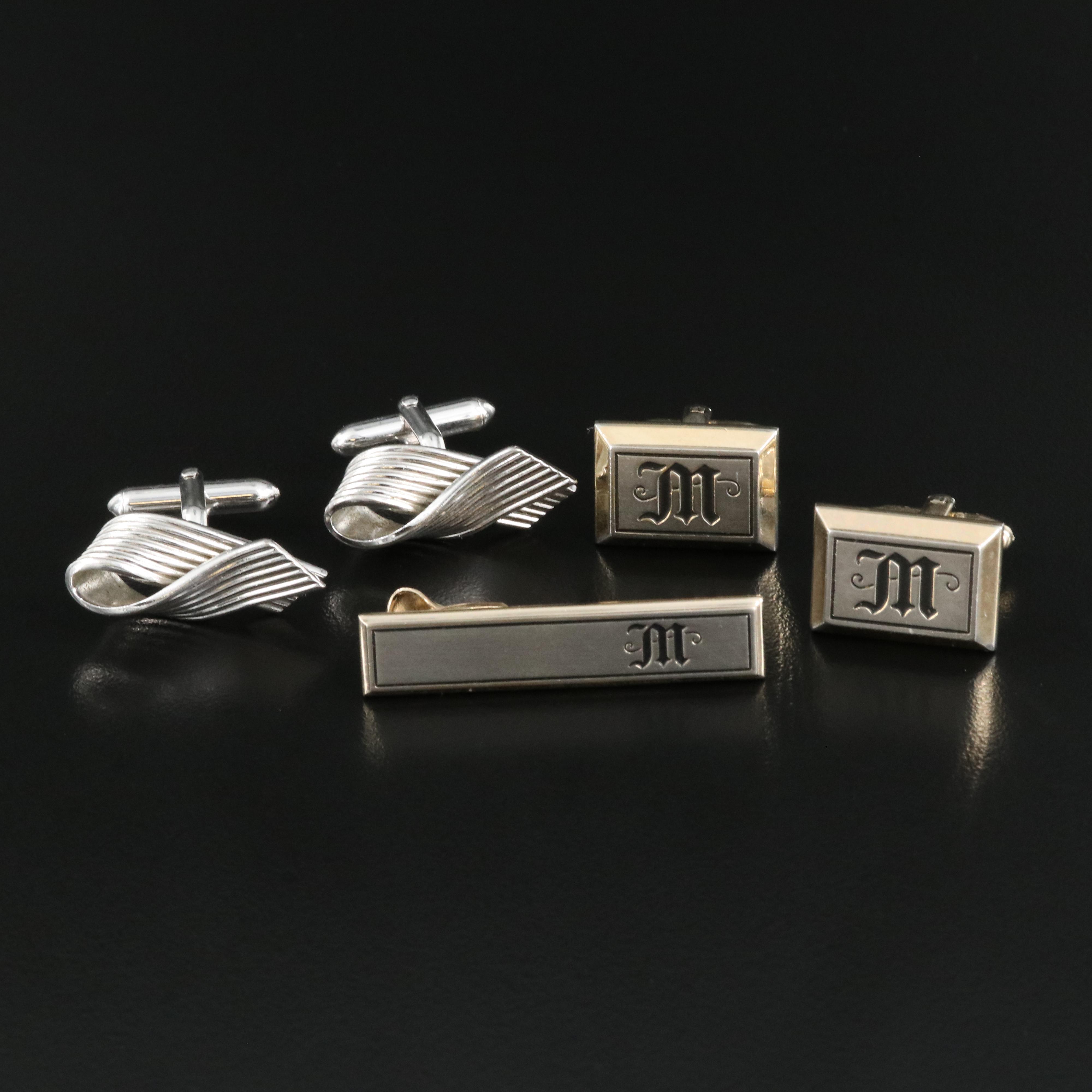 Swank and Hickok Featured in Cufflinks and Tie Clip Grouping EBTH