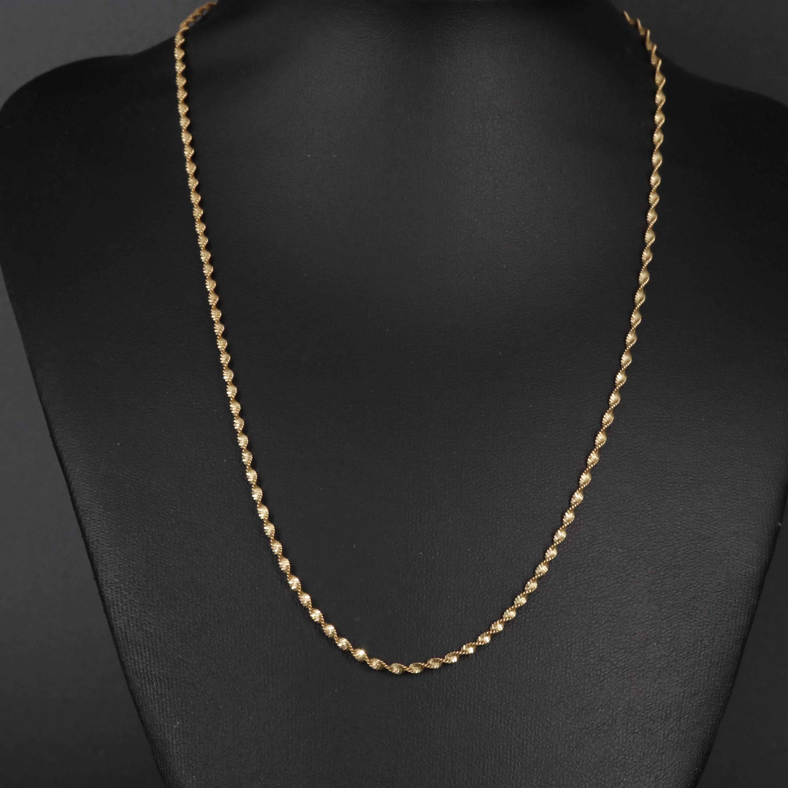 Sterling Twisted Herringbone Chain Necklace EBTH