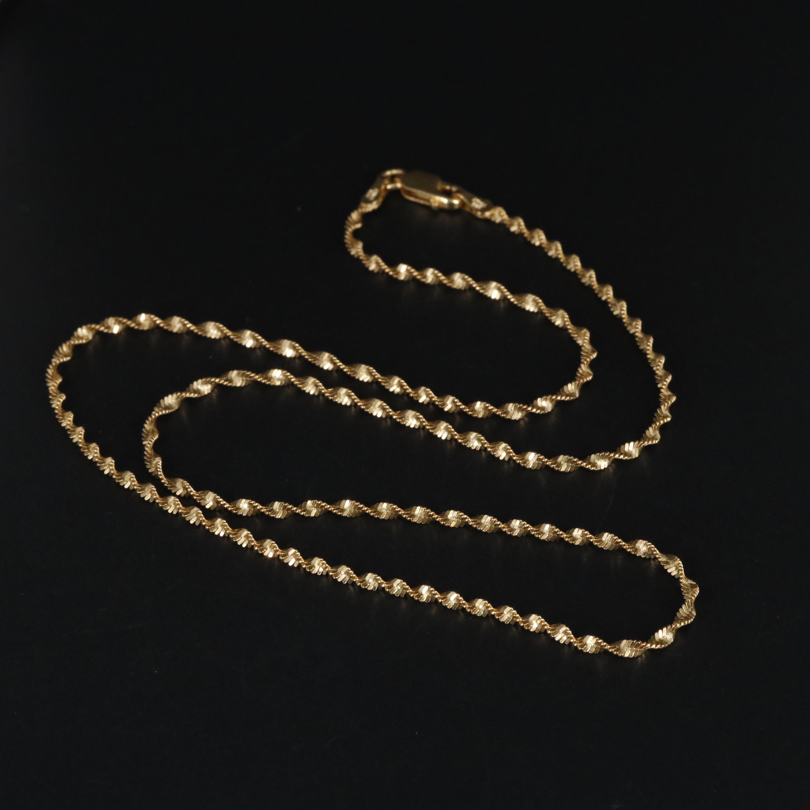 Sterling Twisted Herringbone Chain Necklace EBTH