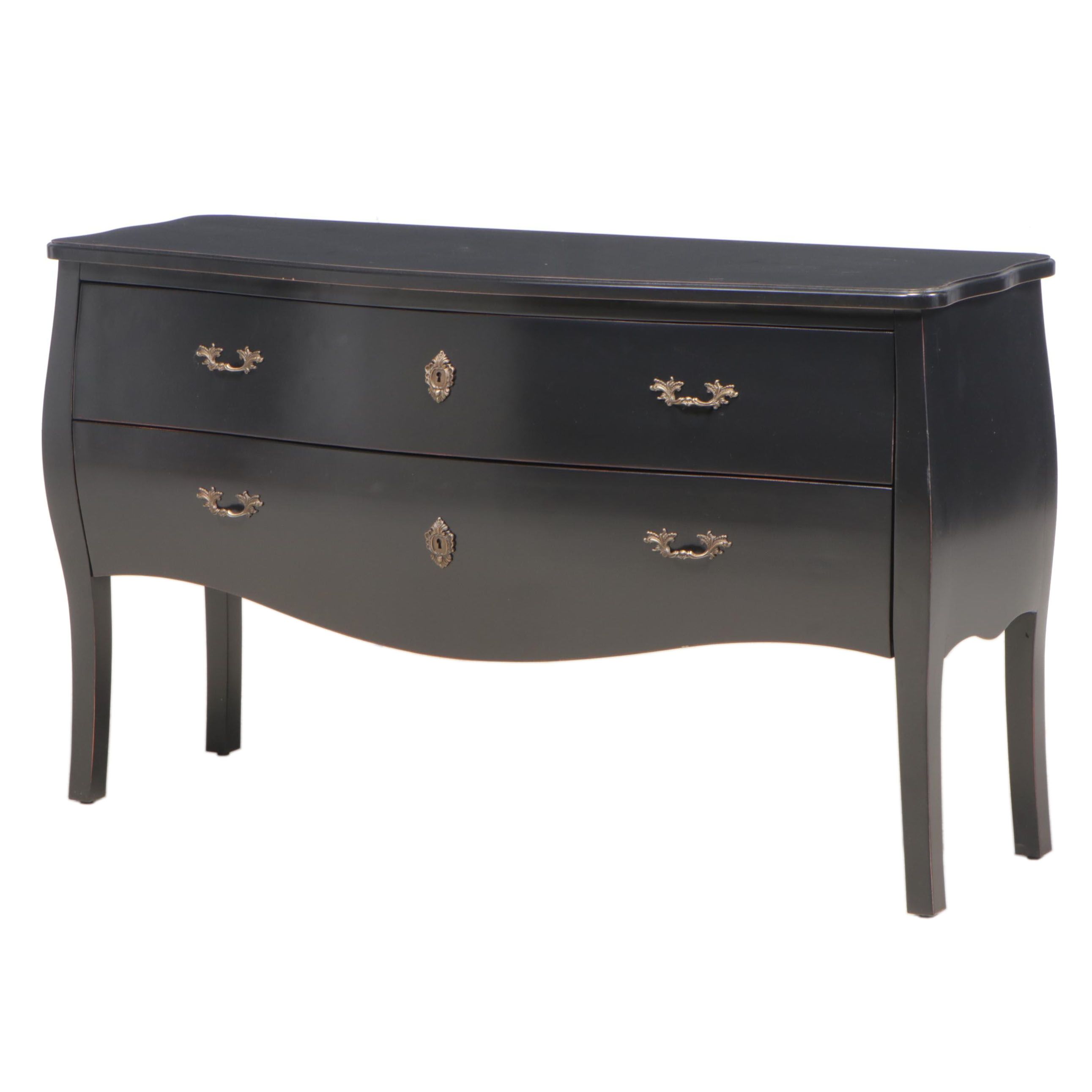 Arhaus Furniture Louis XV Style Ebonized TwoDrawer Bombé Commode EBTH