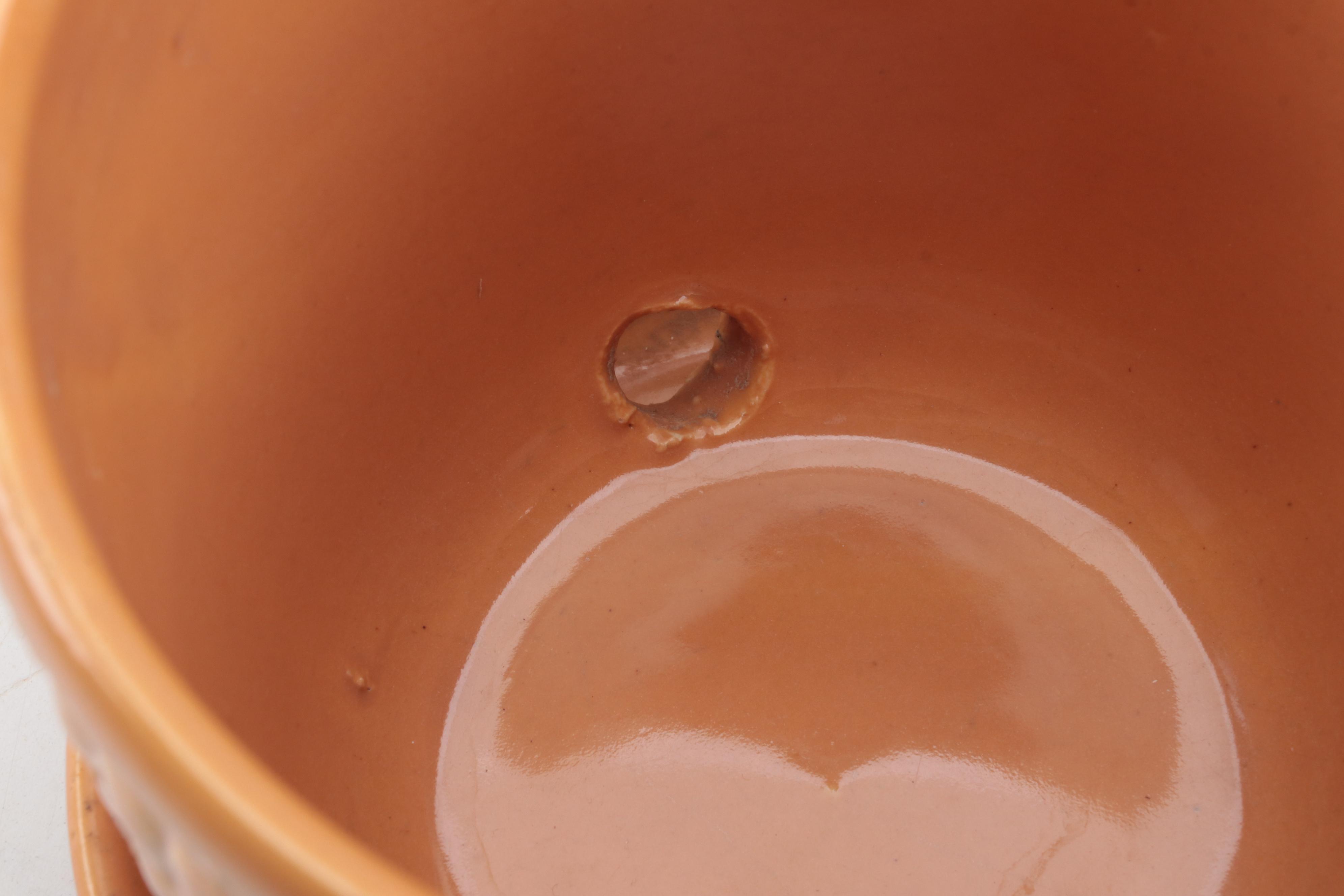 McCoy Pottery Orange and Yellow Glazed Ceramic Planters, Mid20th