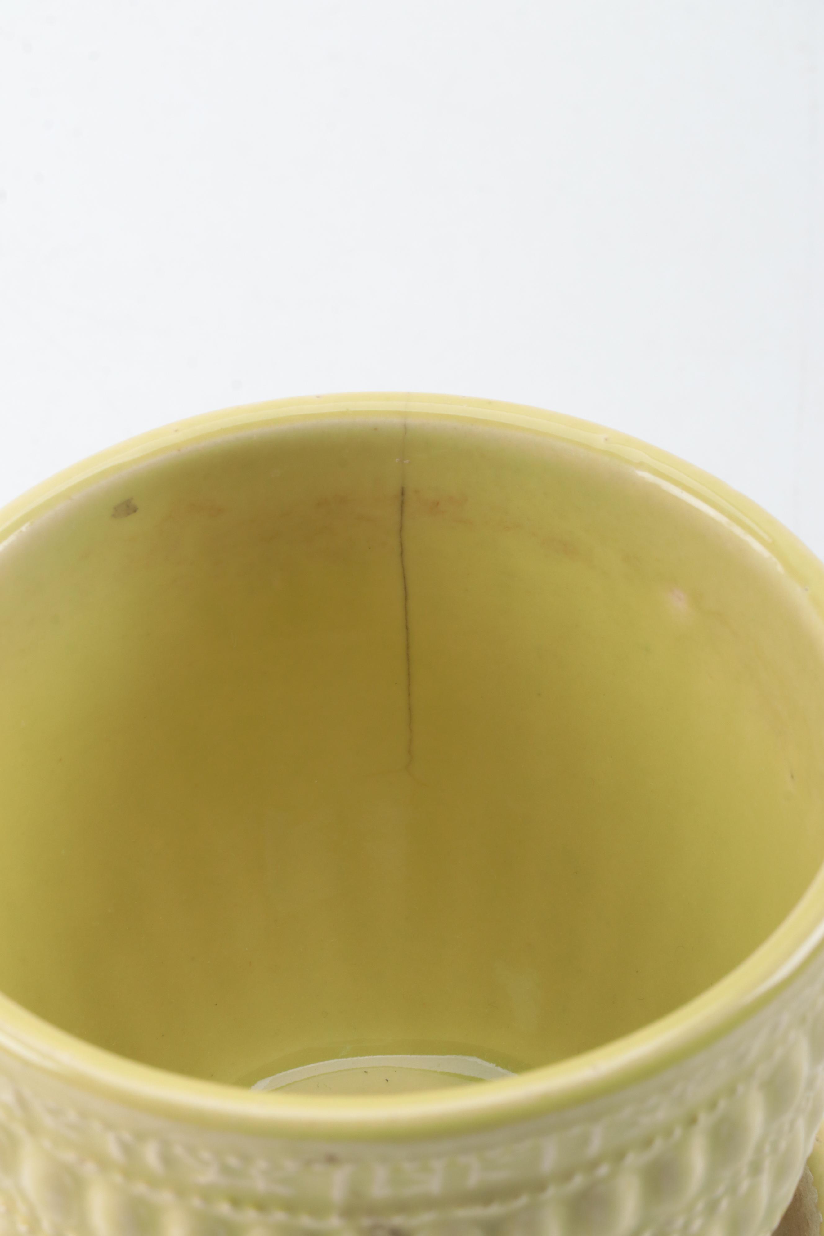 McCoy Pottery Orange and Yellow Glazed Ceramic Planters, Mid20th