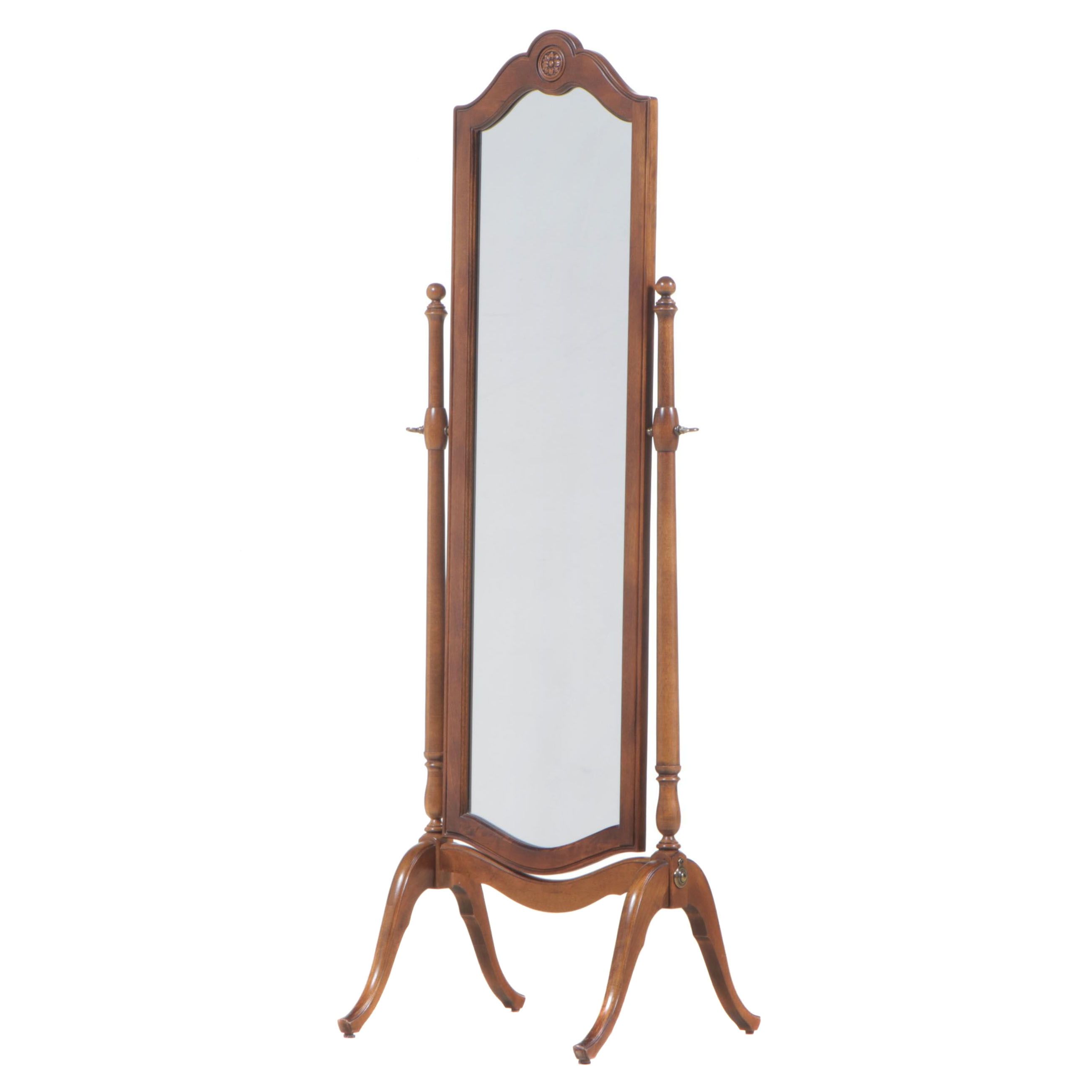 Ethan Allen French Provincial Style Maple Cheval Mirror, Late 20th