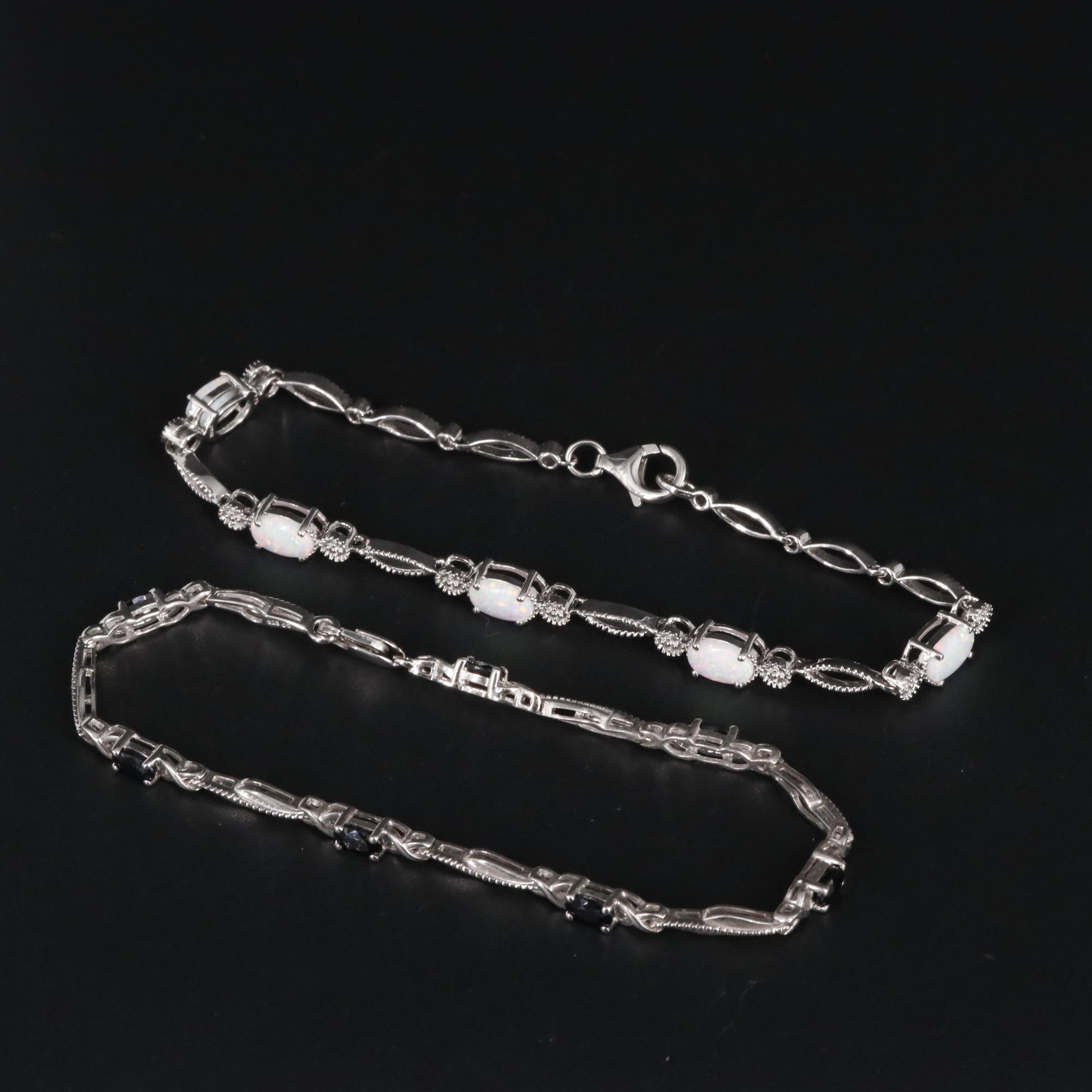 Sterling Sapphire Bracelet Duo EBTH