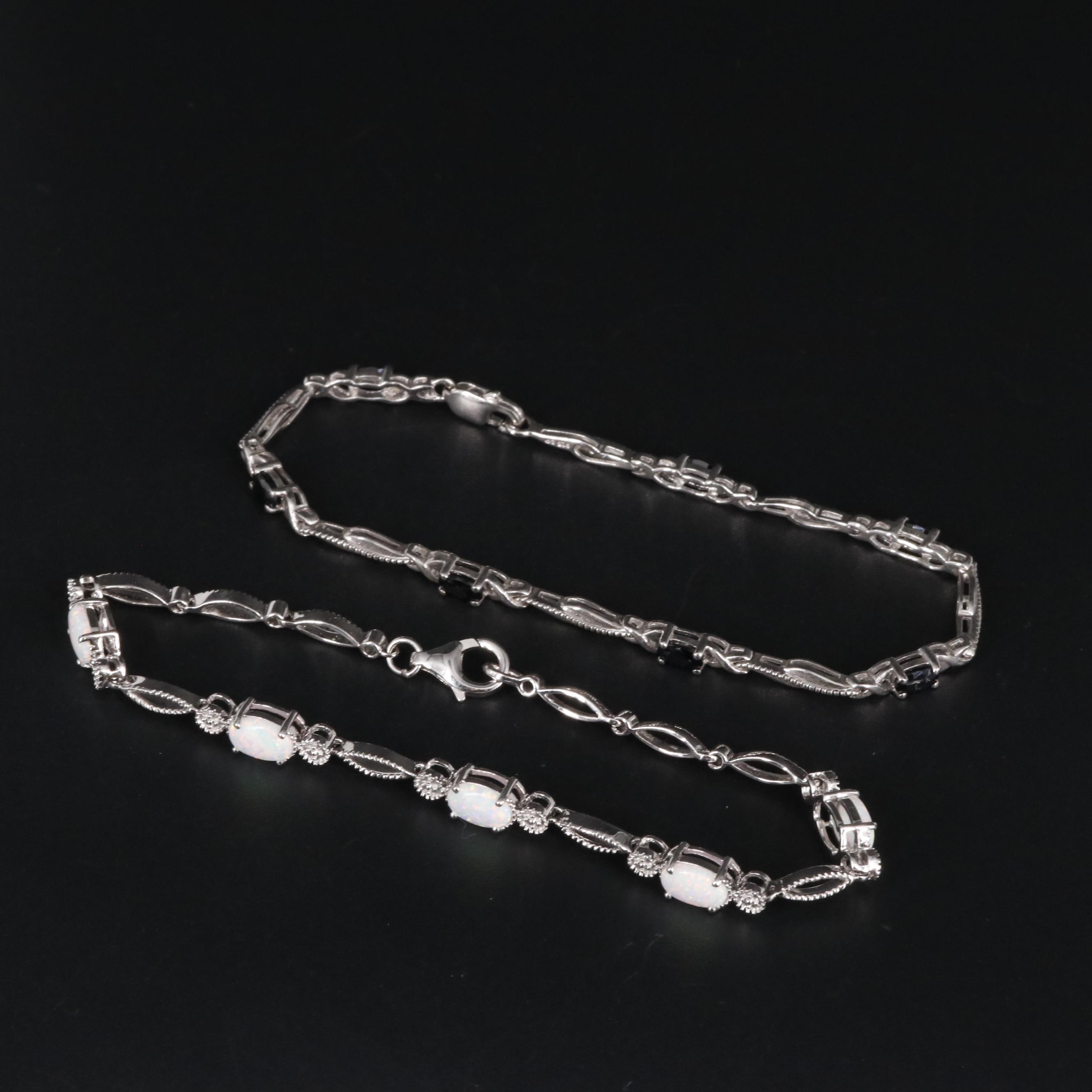 Sterling Sapphire Bracelet Duo EBTH