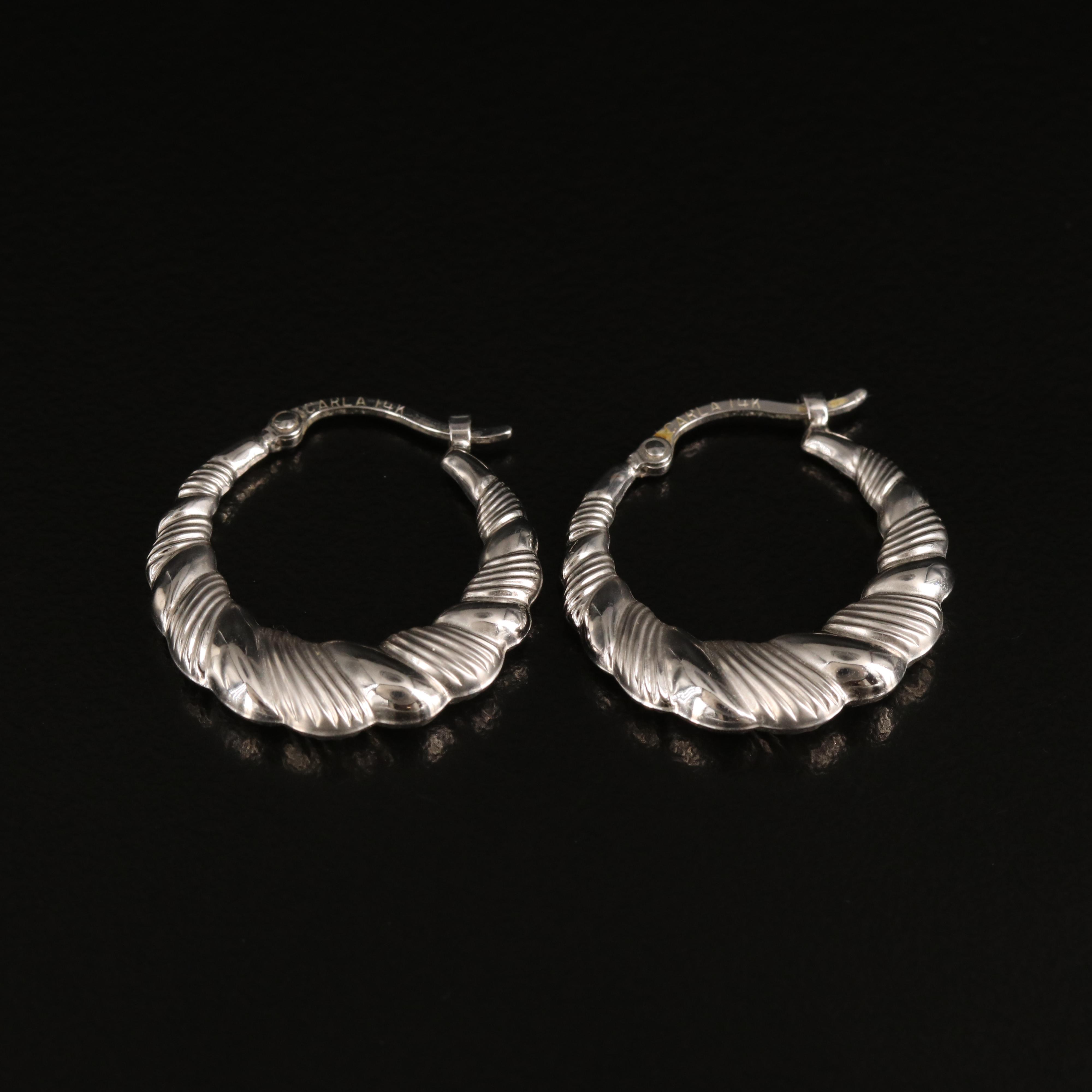 Carla 14K Fluted Hoop Earrings EBTH