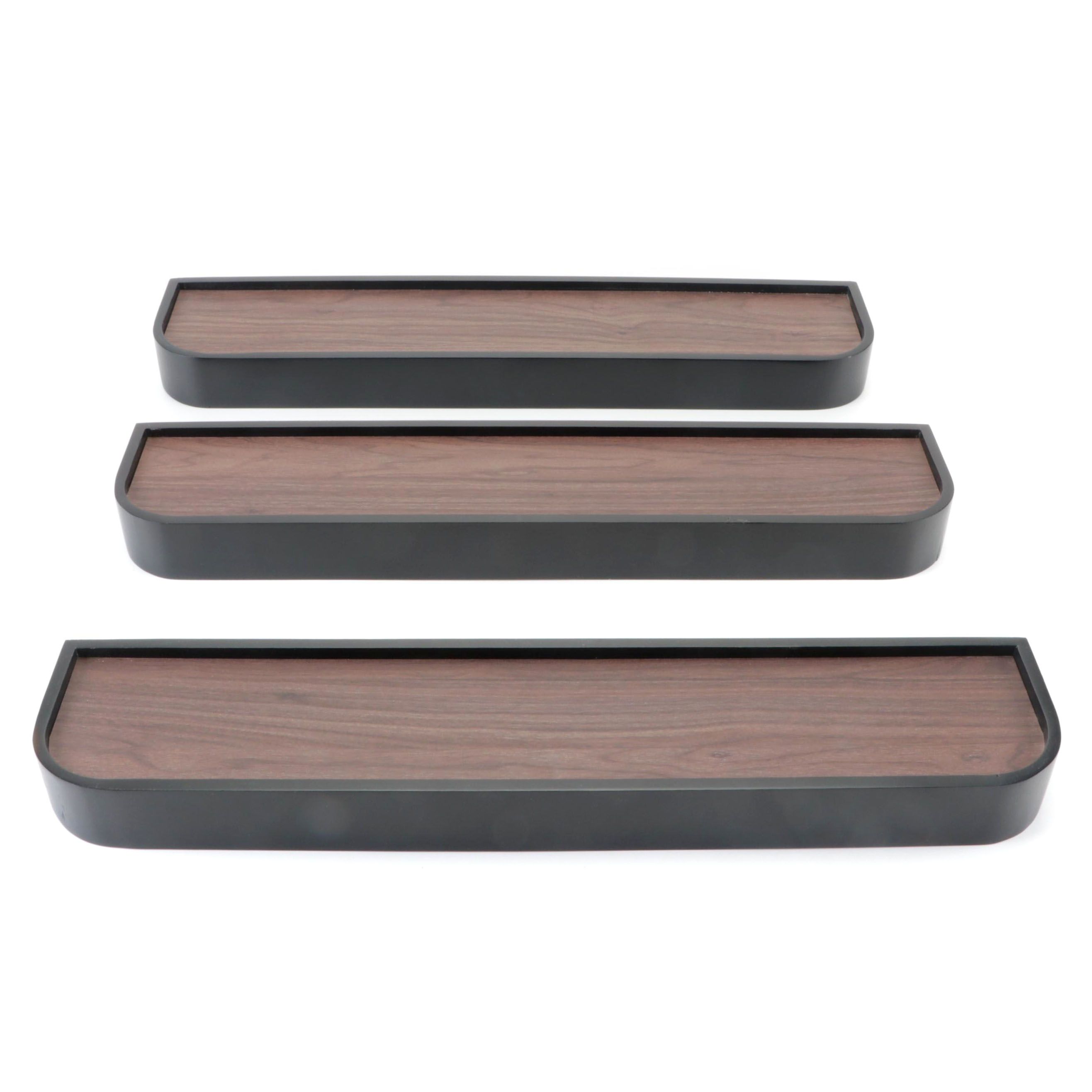 Three Threshold Routed Lip Floating Wall Shelves EBTH