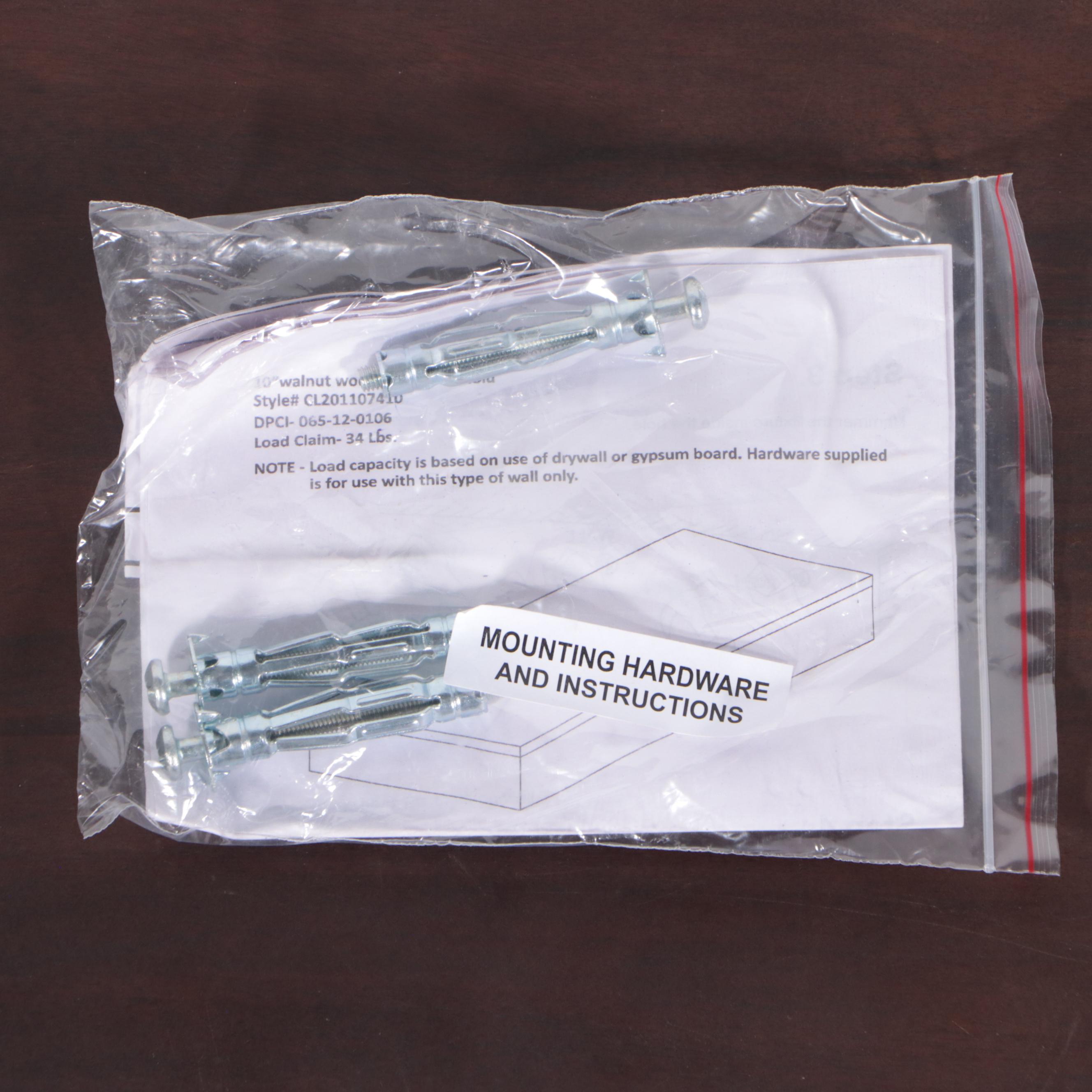 Pair of Threshold Wood Block Wall Shelves in Walnut EBTH