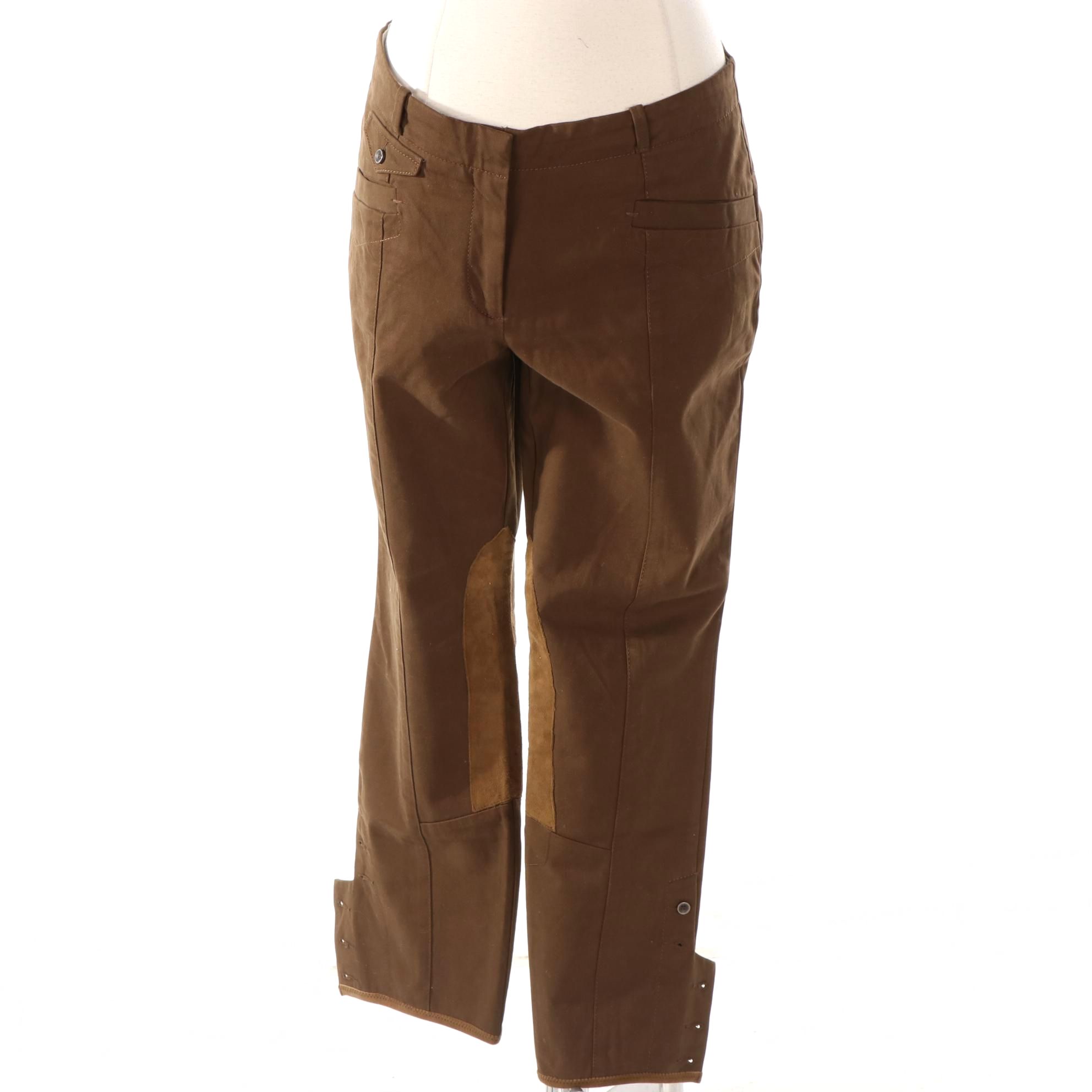 Equestrian Riding Breeches with Patches in Stretch Twill Blend EBTH