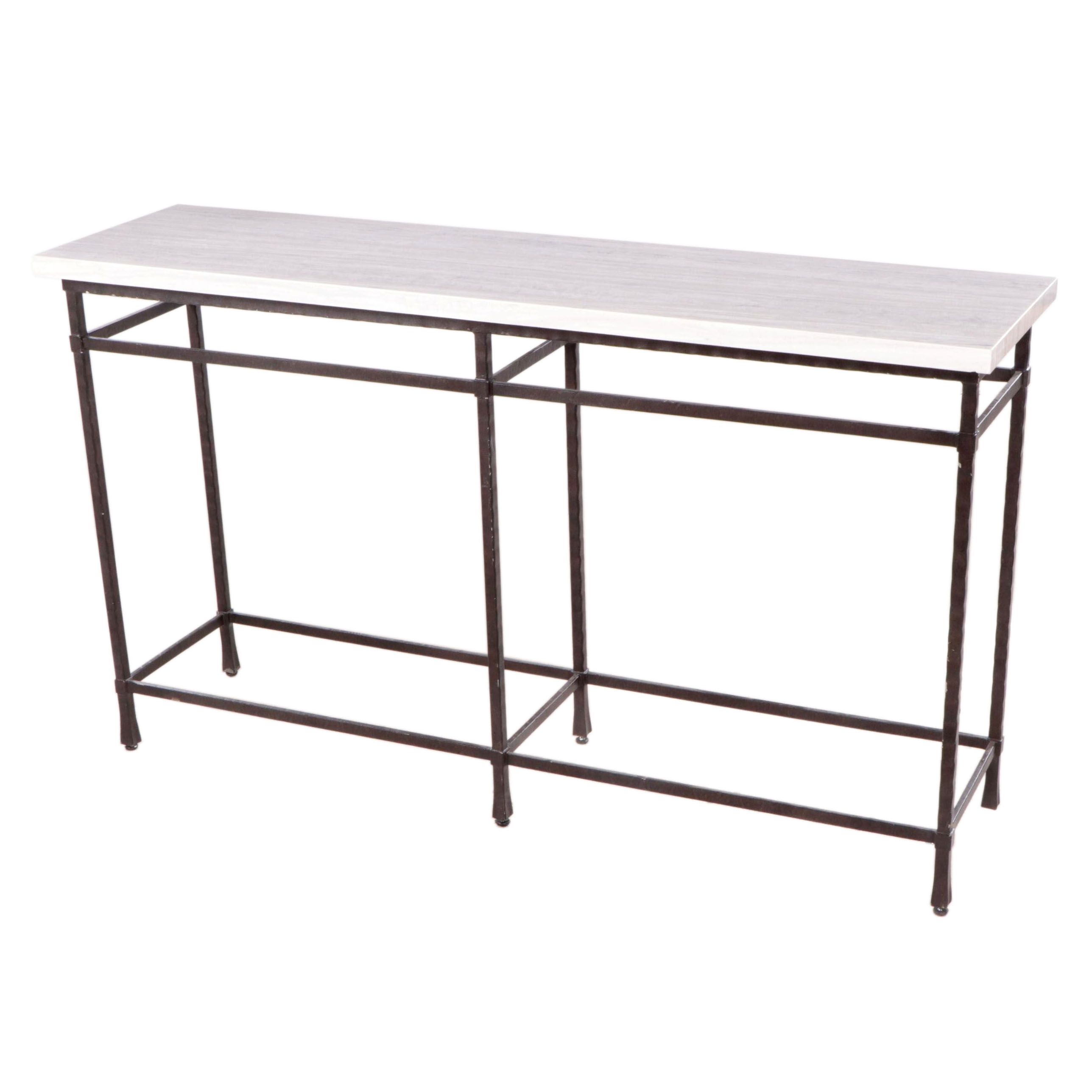Contemporary Metal and Marble Top Console Table EBTH