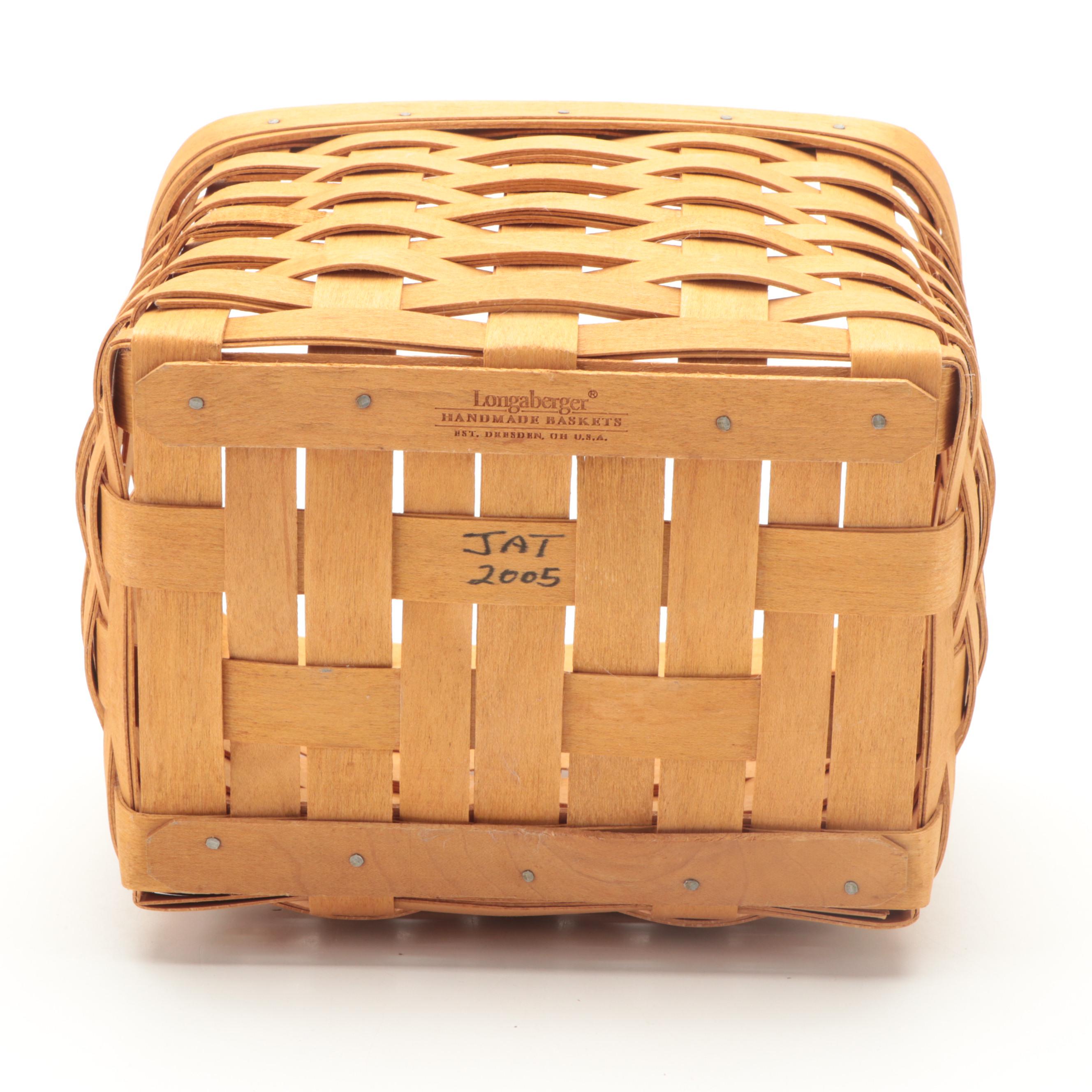 Longaberger Serving Tray Basket with Lids, Recipe Basket and 8" Basket