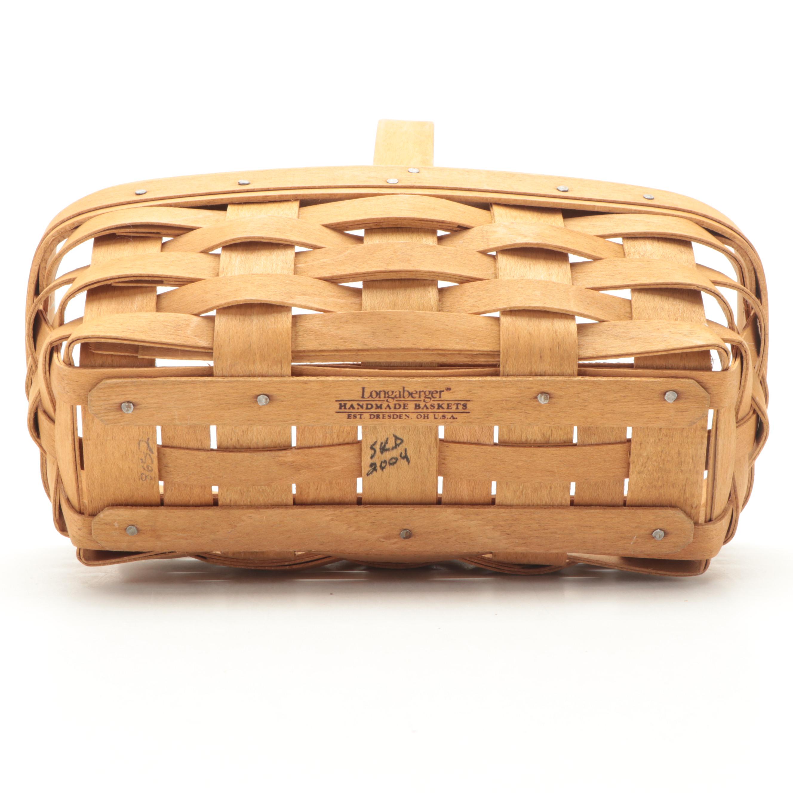 Longaberger Serving Tray Basket with Lids, Recipe Basket and 8" Basket