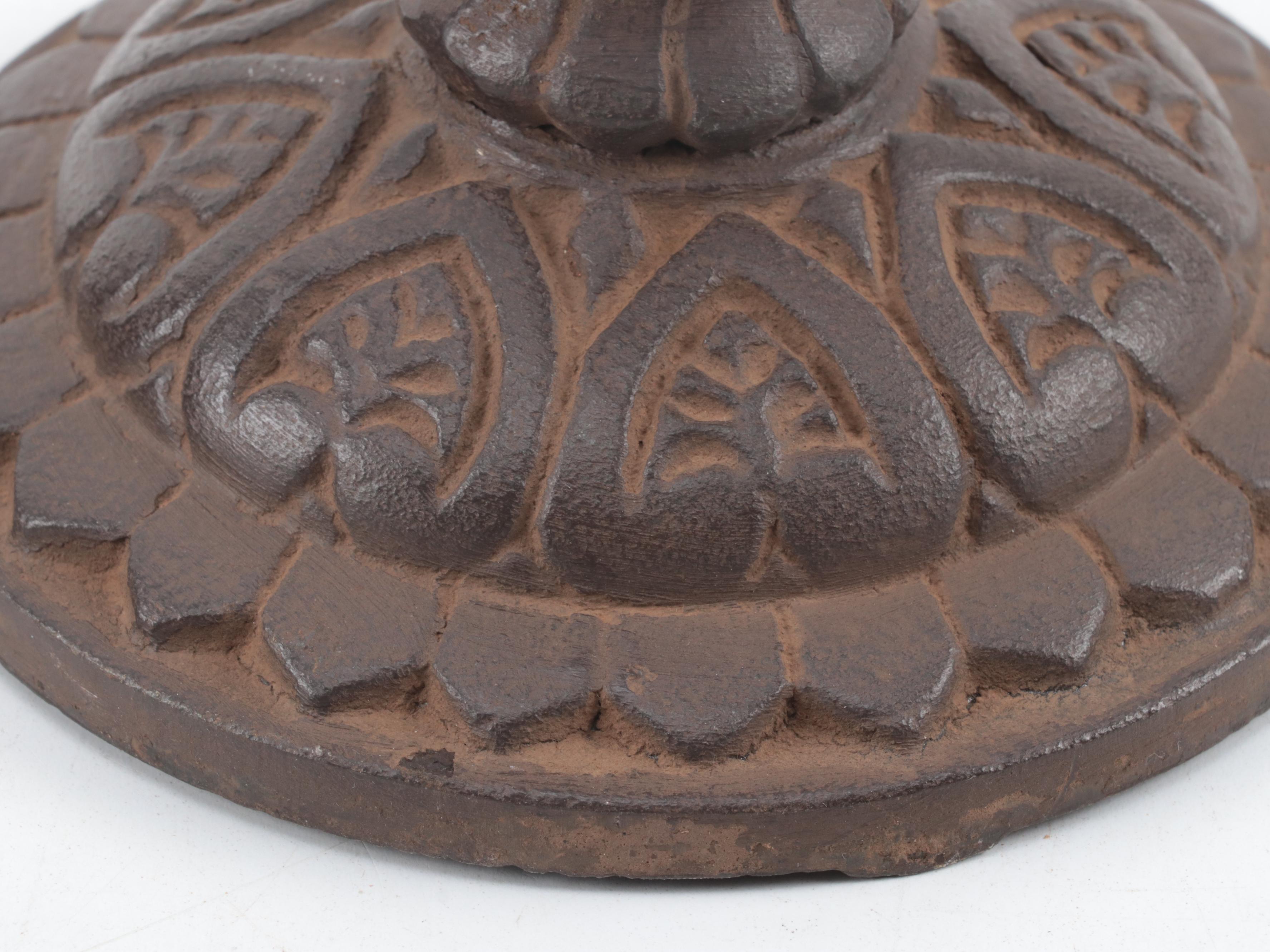 Pair of Cast Iron Pillar Candle Holders EBTH