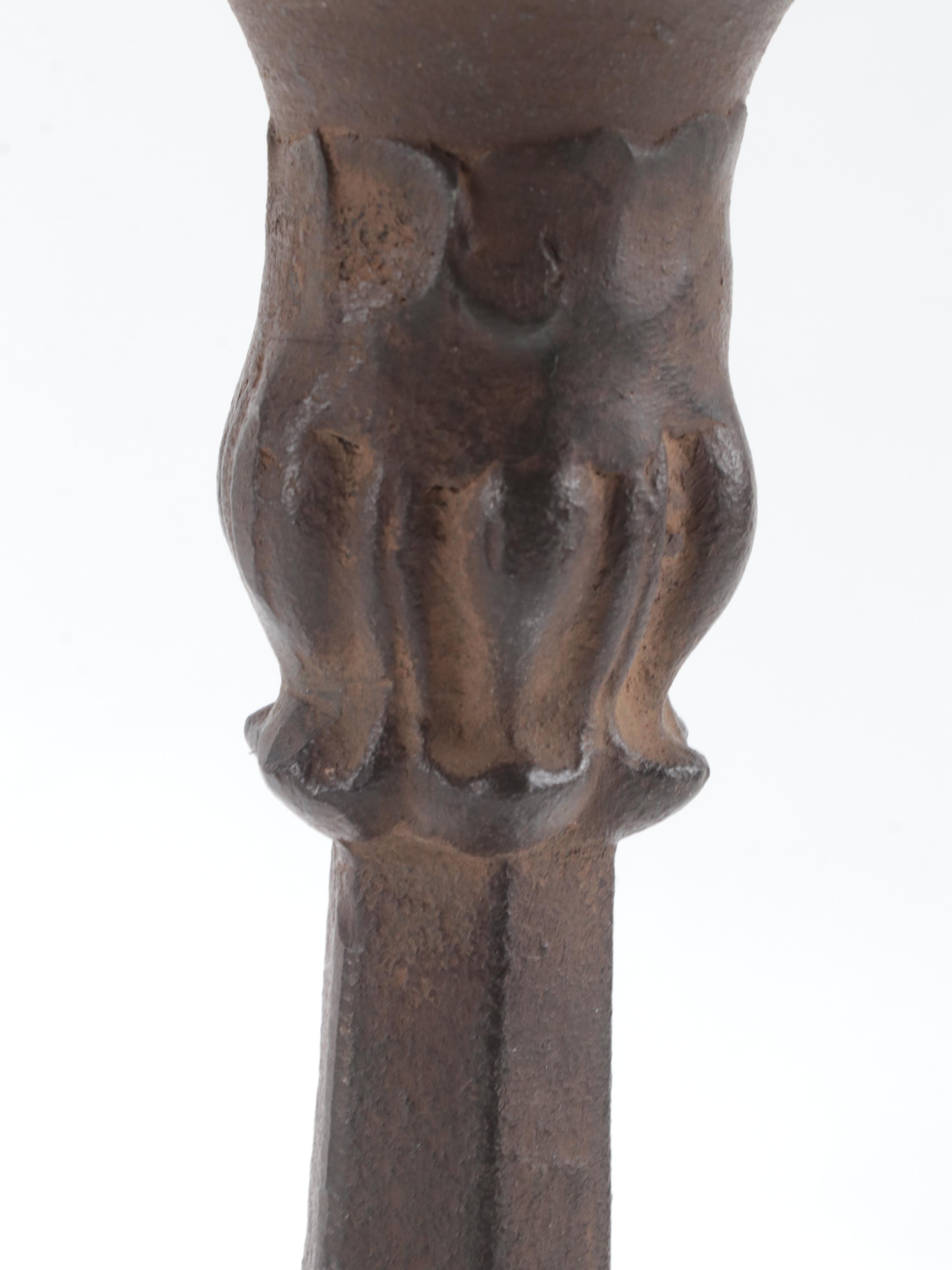 Pair of Cast Iron Pillar Candle Holders EBTH