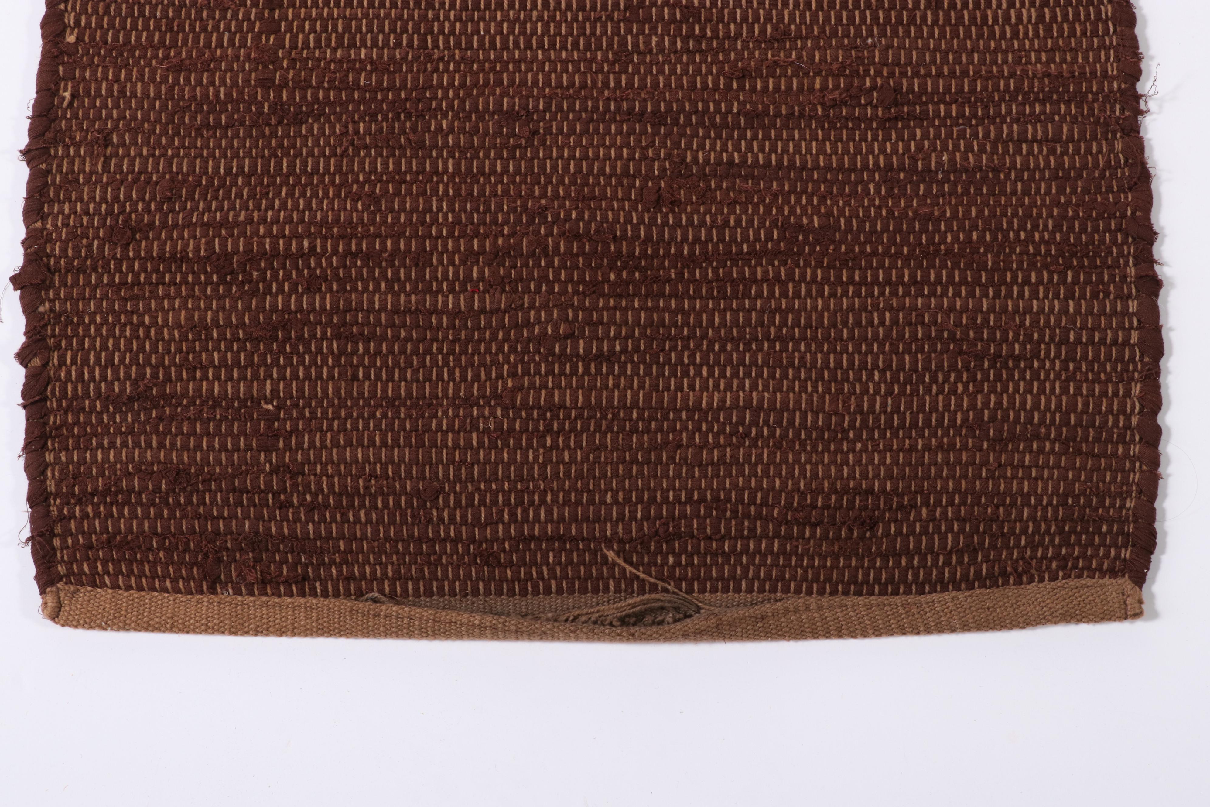 1'9 x 2'11 Handwoven Brown Rag Rug Accent Rug EBTH