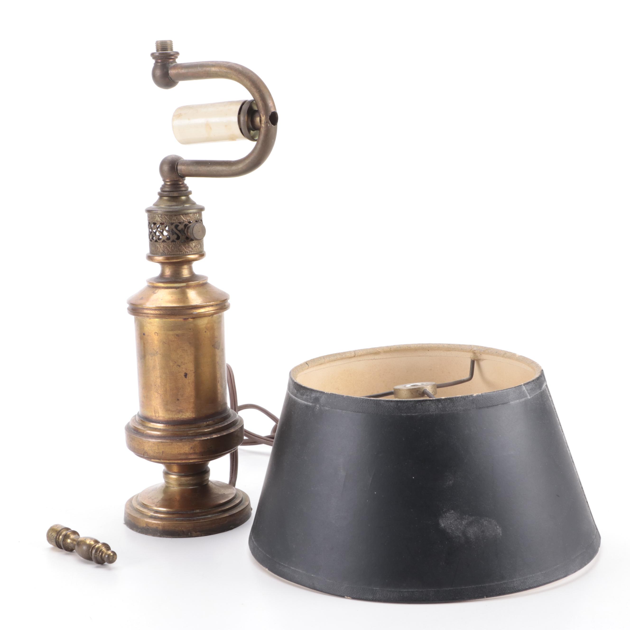 Pair of French Brass Oil Table Lamps, Adapted Mid20th Century EBTH