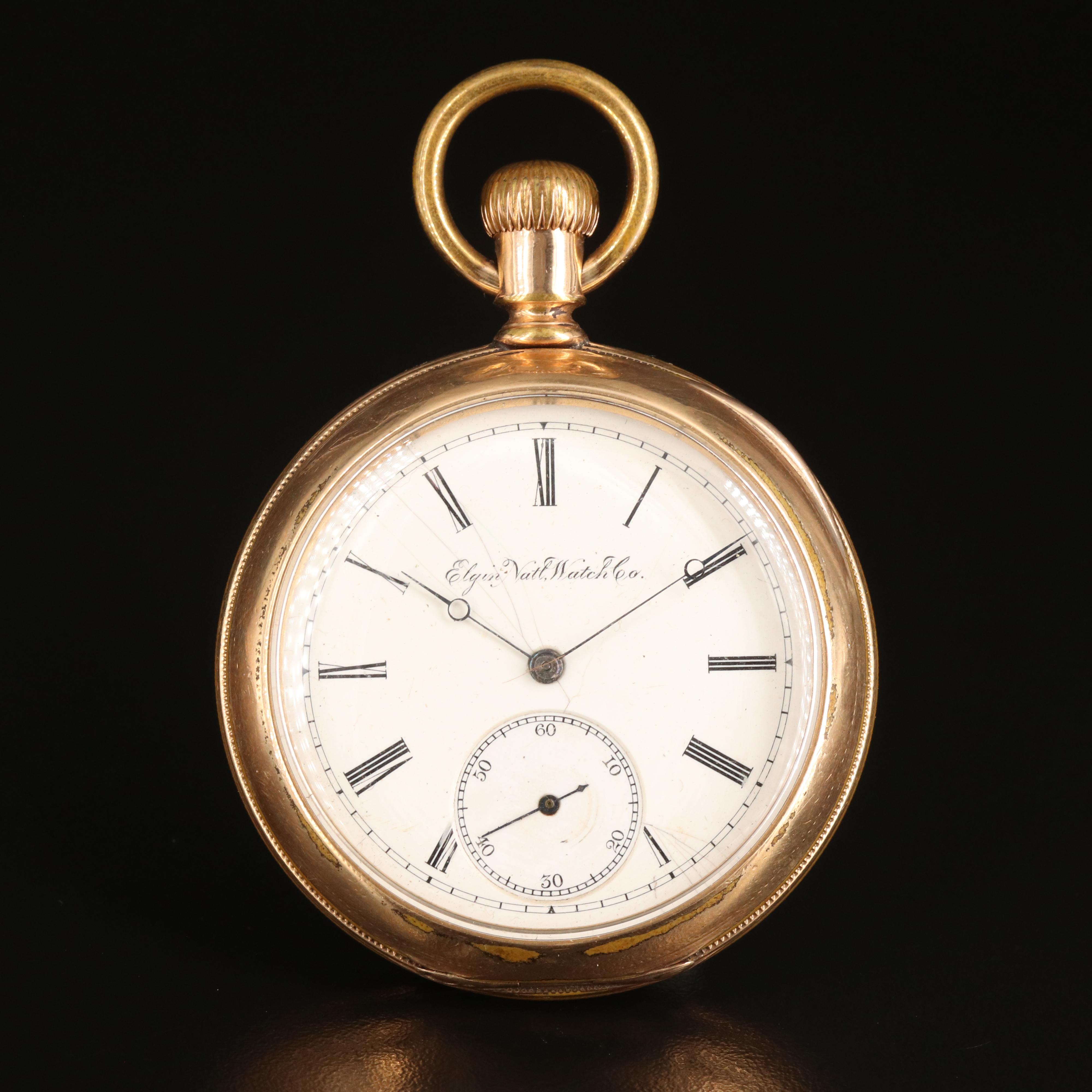 Antique Elgin Open Face Gold-Filled Pocket Watch | EBTH