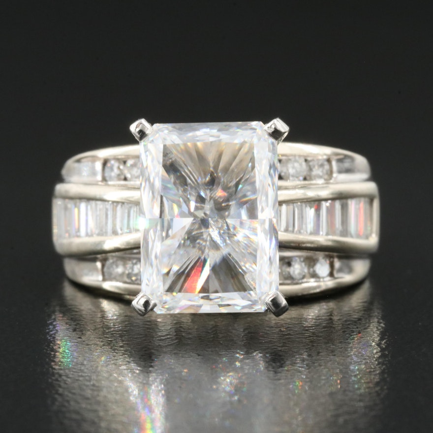 14K 6.25 CTW Lab Grown Diamond Ring with IGI Report and Platinum Head