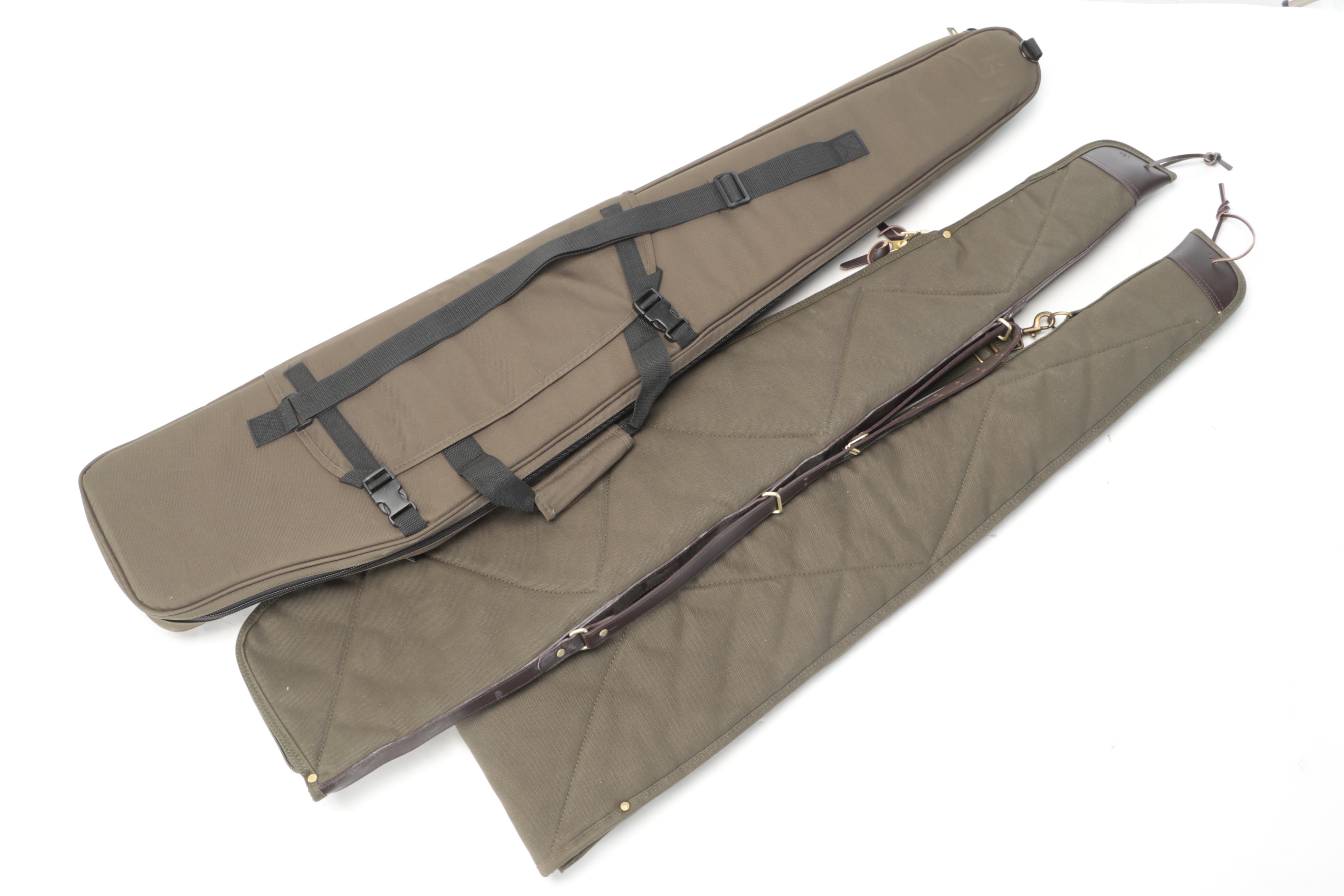 Three Cabela's Canvas and Leather Rifle Bags EBTH